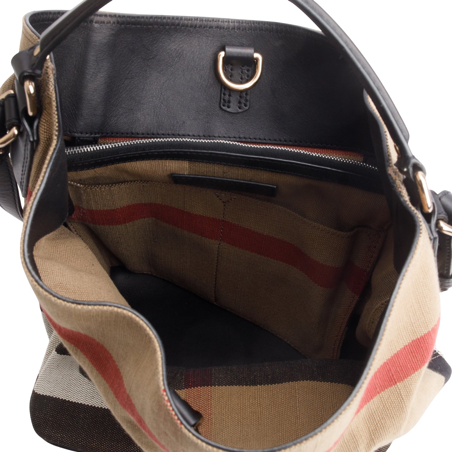 Burberry Mega Check Ashby Bucket Bag w/ Strap & Pouch