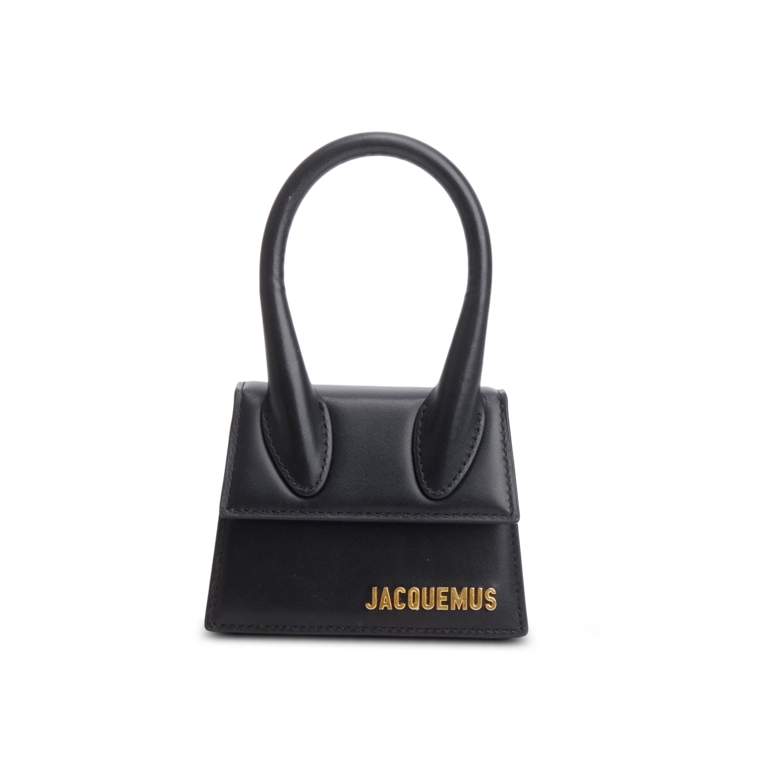 Jacquemus Black Calfskin Leather Mini Signature Le Chiquito Handle Bag w/ Strap