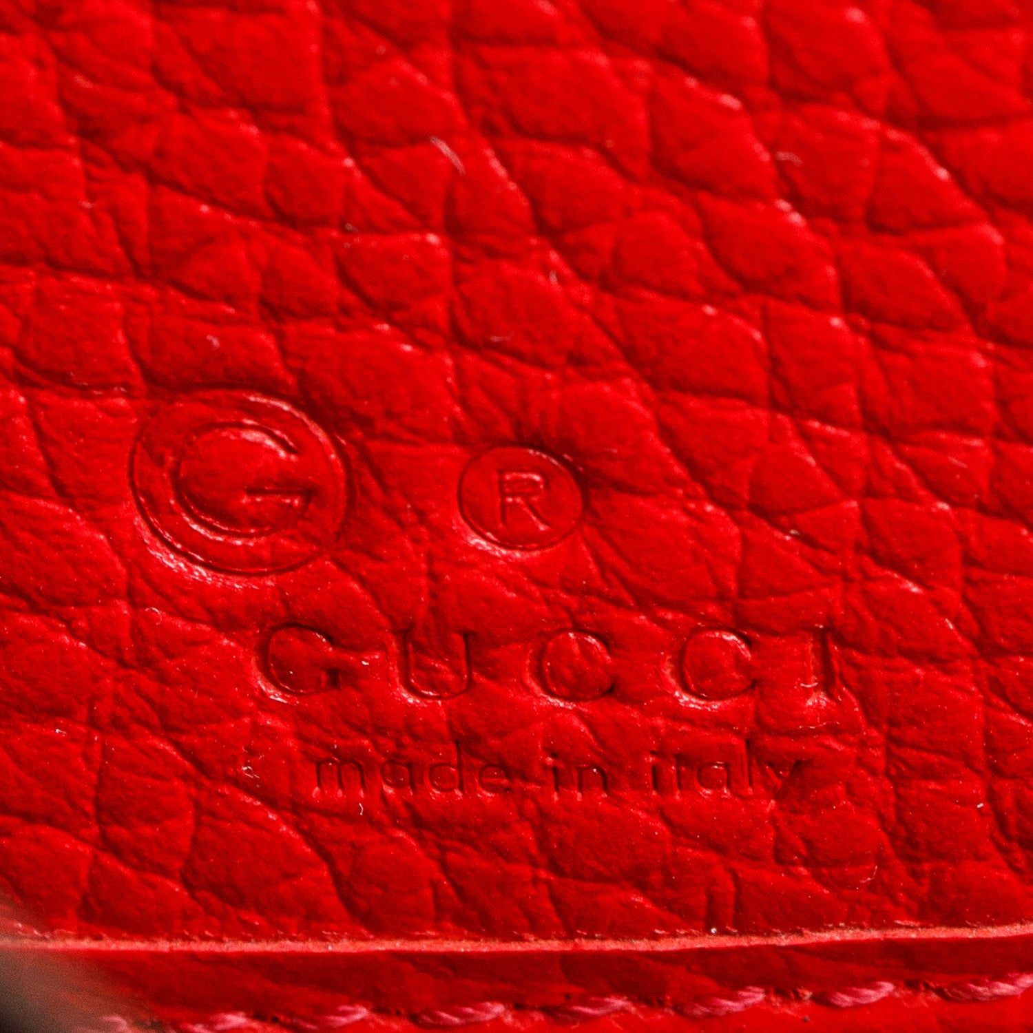 Gucci Red Pebble Calfskin Soho Zip Around Wallet
