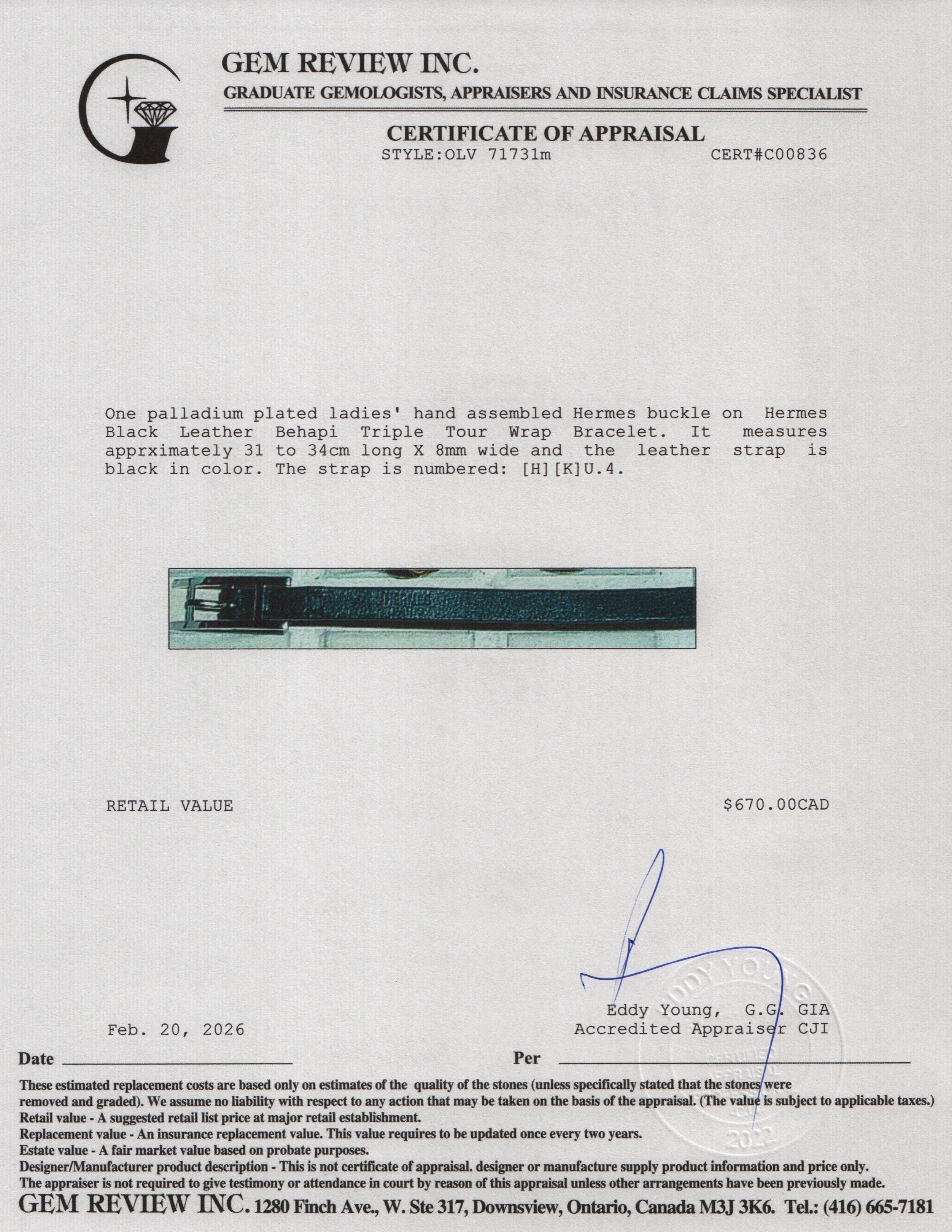 Hermes Palladium Plated Black Leather Behapi Triple Tour Wrap Bracelet