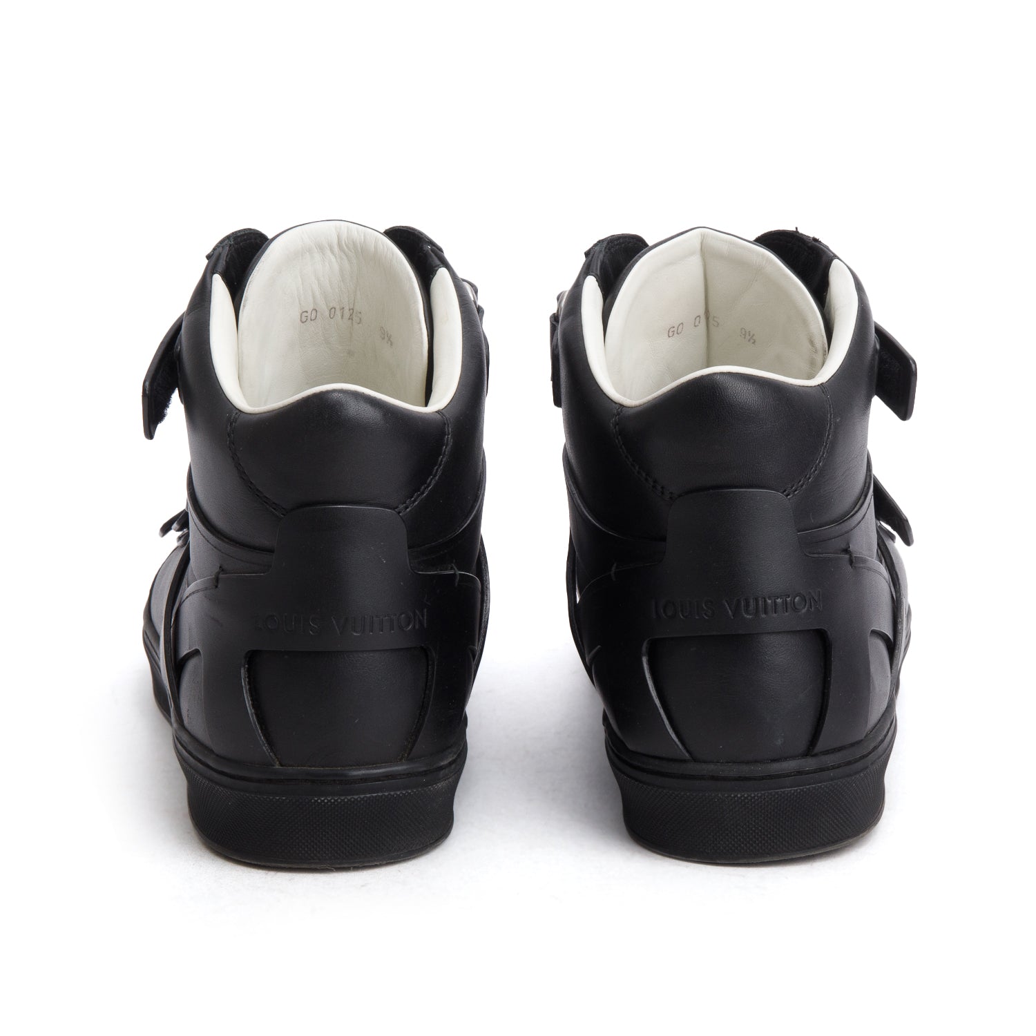 Louis Vuitton Black Calfskin Boxing High Top Triple Black Sneakers, Men's Size 9.5