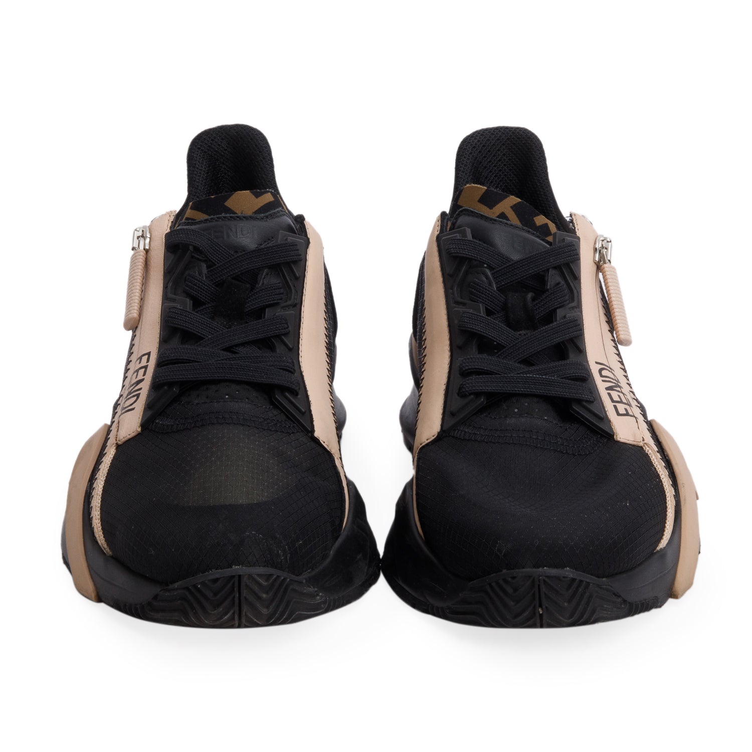 Fendi Black Vitello Fendi Flow Low Top Sneakers, Women's Size 37