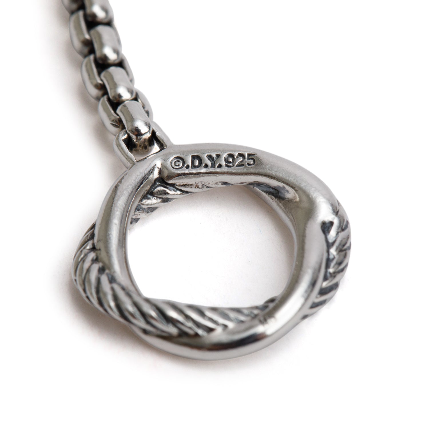 David Yurman Sterling Silver Pearl Cable Infinity Station Long Necklace