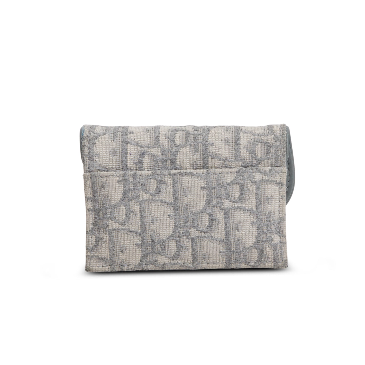 Christian Dior 2024 Grey Oblique Saddle Bloom Card Holder w/ Box
