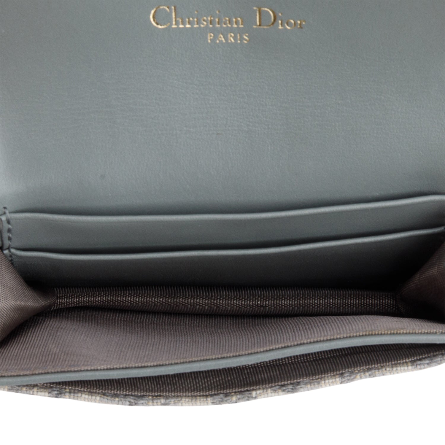 Christian Dior 2024 Grey Oblique Saddle Bloom Card Holder w/ Box