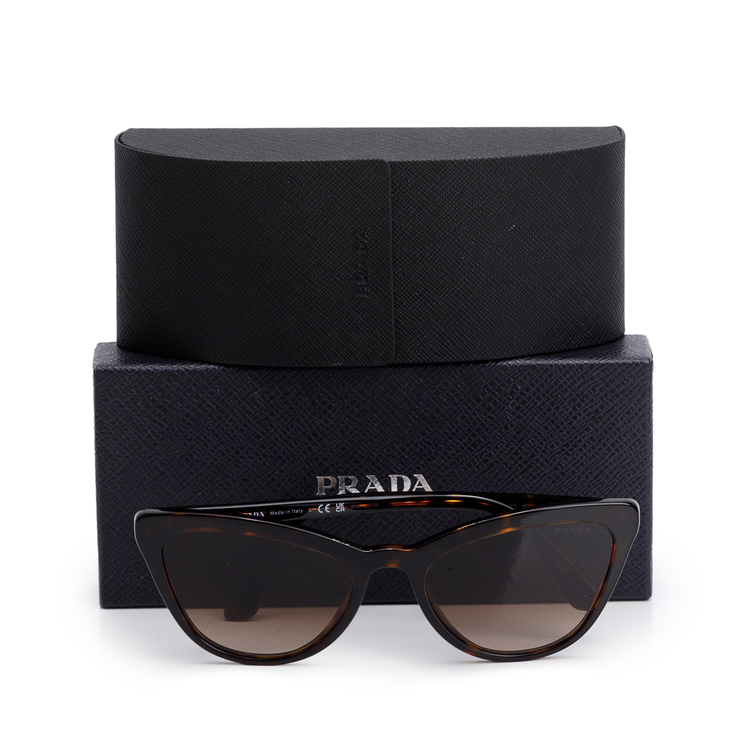 Prada SPR 01V Havana Acetate Cat Eye Sunglasses w/ Box & Case