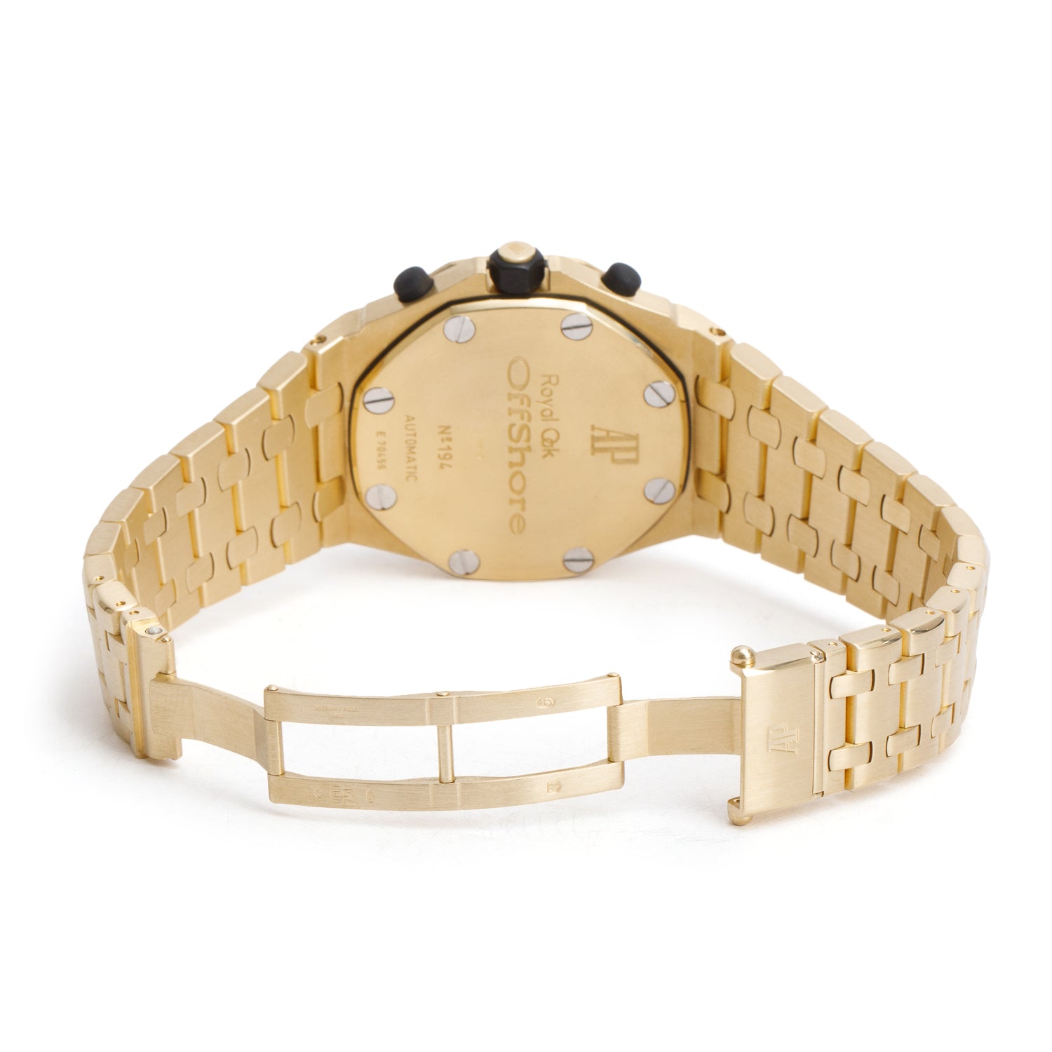 Audemars Piguet 18k Yellow Gold Royal Oak Offshore 42 MM Chronograph Watch White Dial w/ Box & Papers