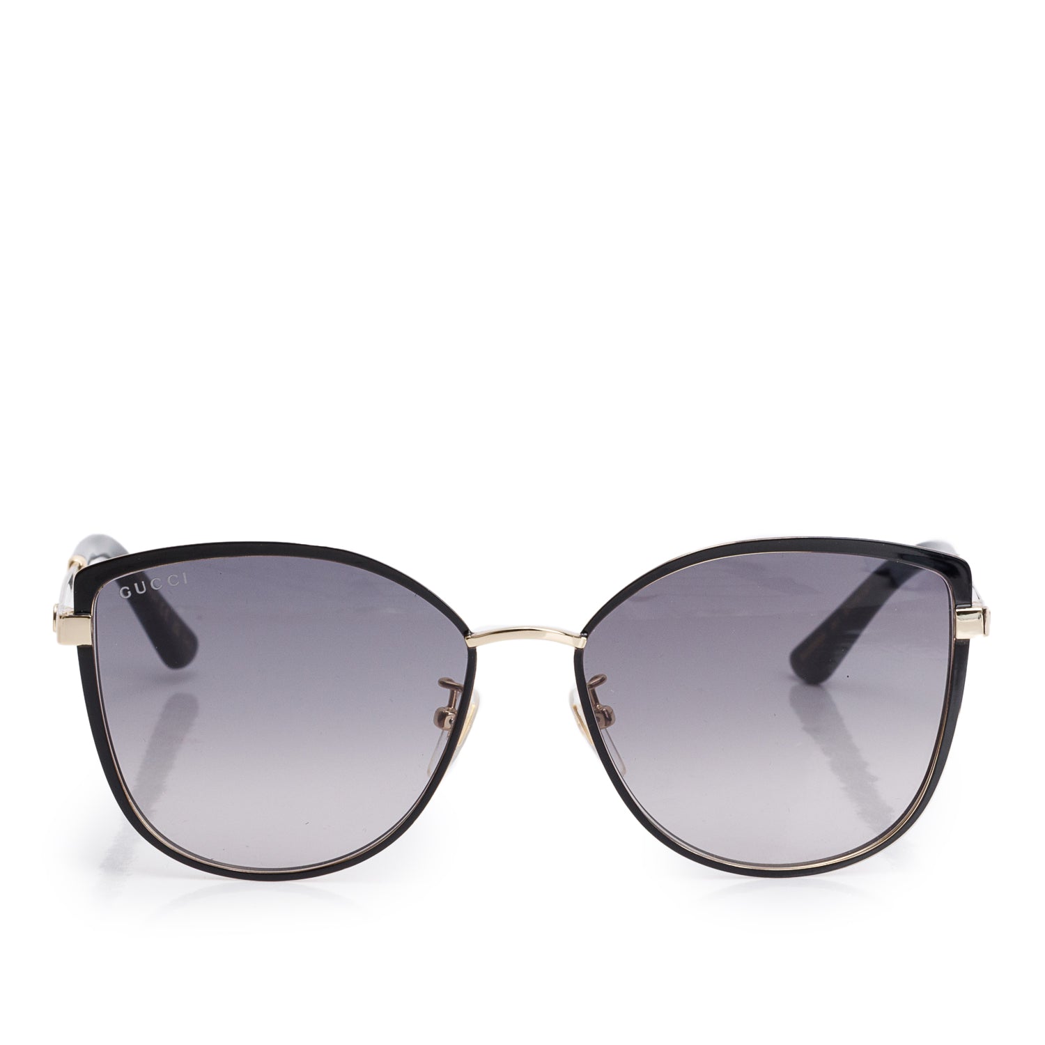 Gucci GG0589SK Black Interlocking GG Web Cat Eye Sunglasses w/ Case