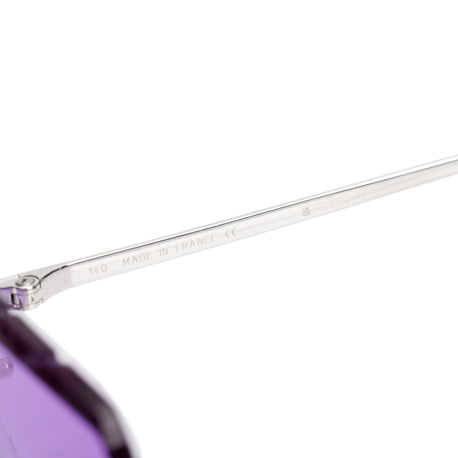 Cartier CT000920 Purple Rimless Diamond Cut Sunglasses w/ Box & Case