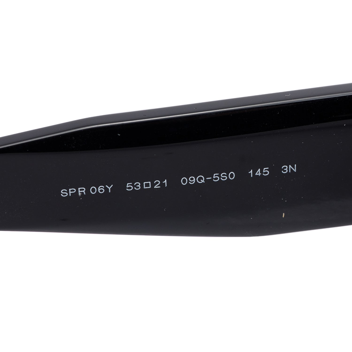 Prada SPR 06Y Black Acetate Symbole Rectangle Sunglasses w/ Case