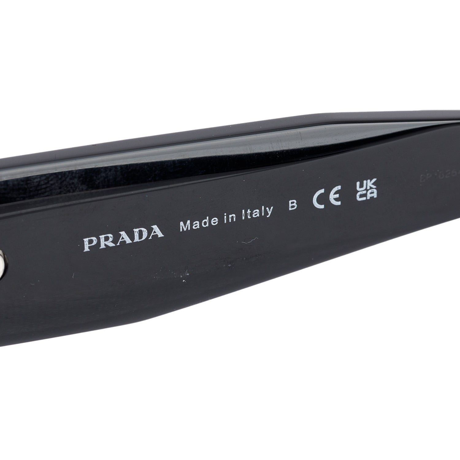 Prada SPR 06Y Black Acetate Symbole Rectangle Sunglasses w/ Case