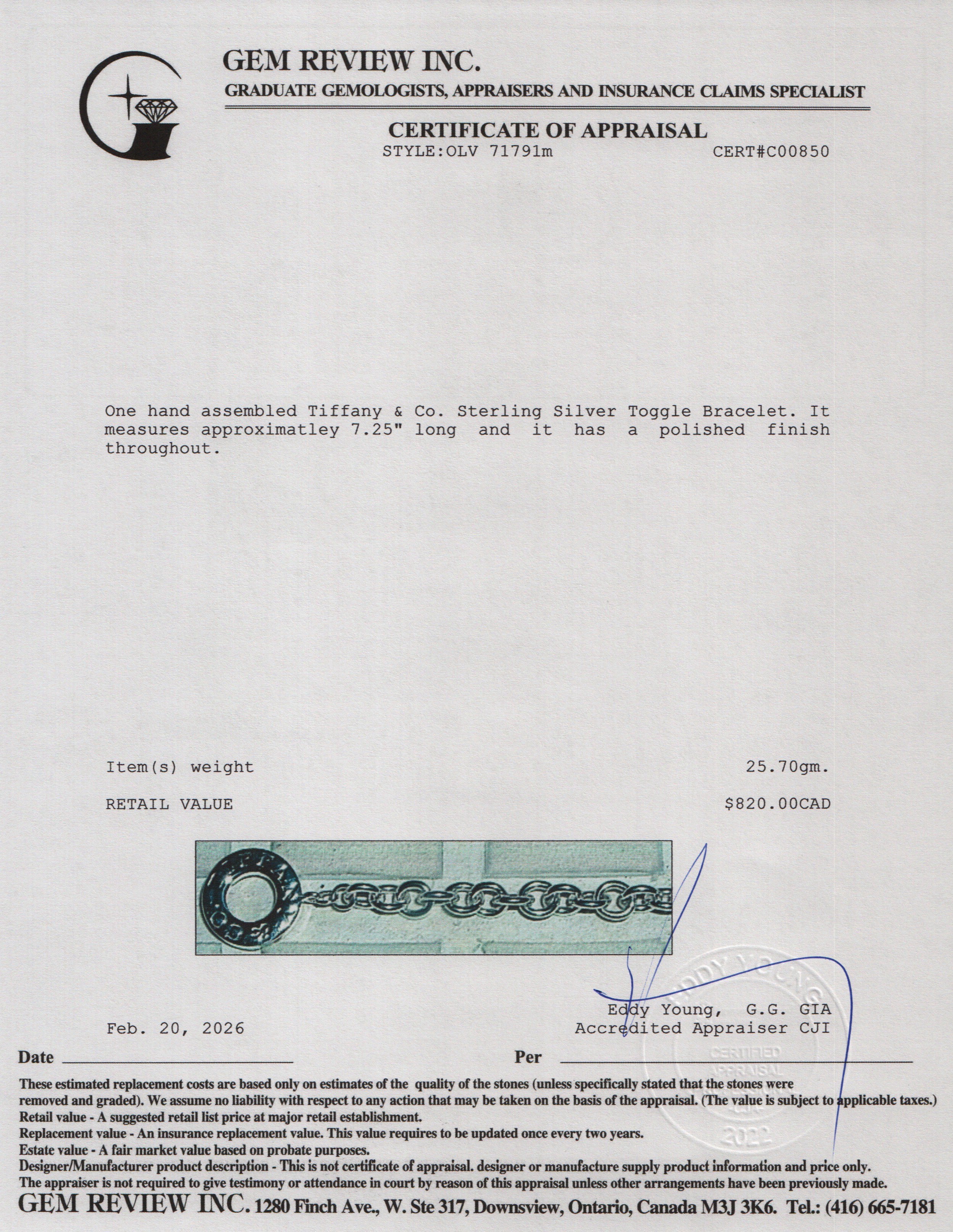 Tiffany & Co. Sterling Silver Toggle Bracelet