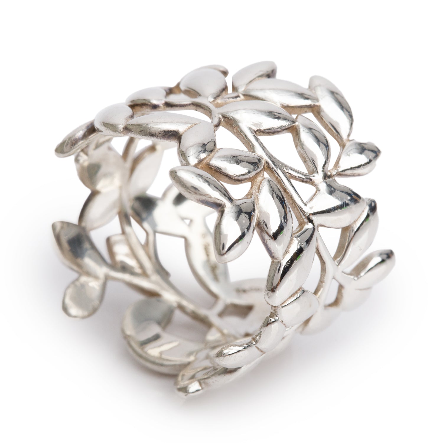 Tiffany & Co. Paloma Picasso Sterling Silver Olive Leaf Band Ring, Size 5.5