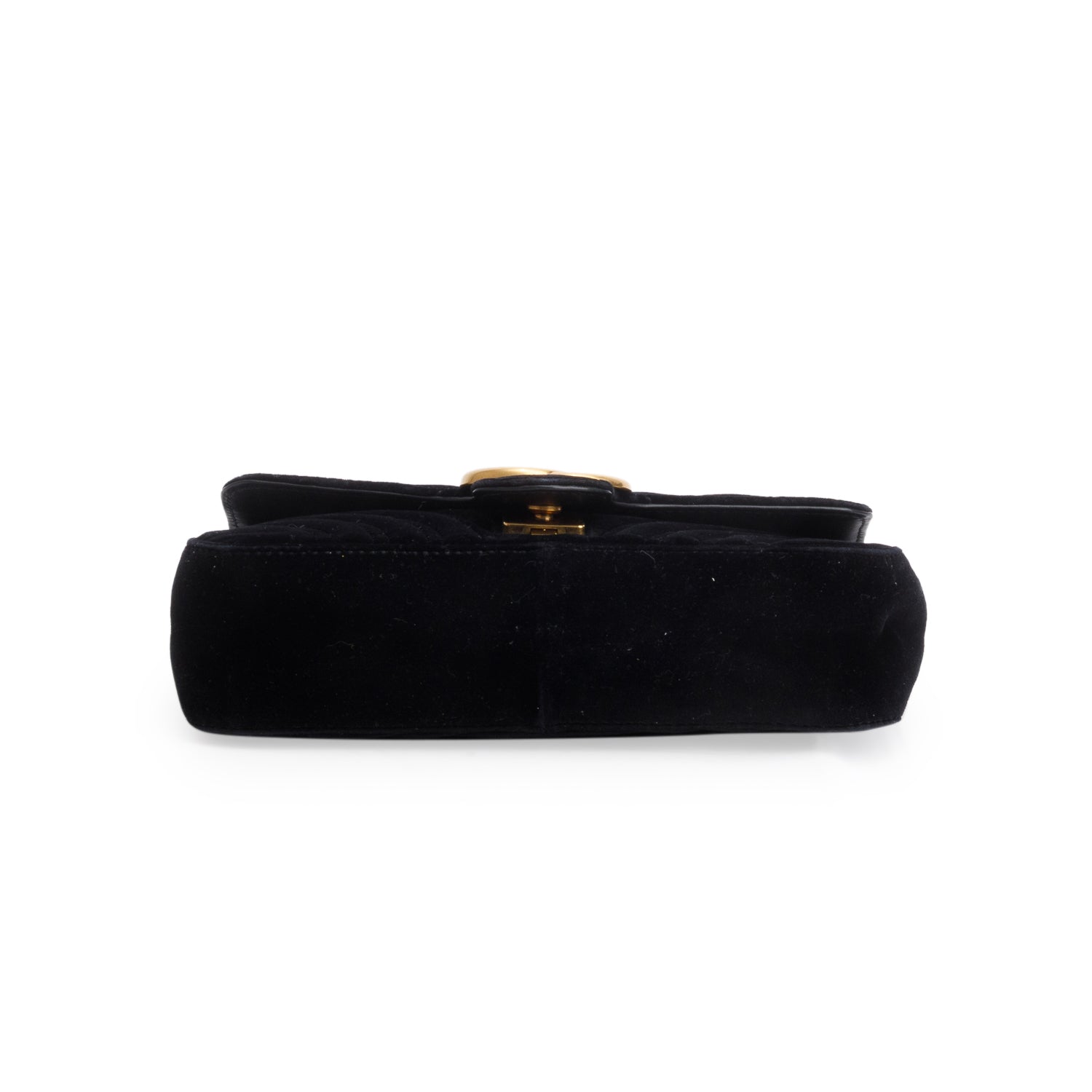 Gucci Black Velvet Matelasse Small GG Marmont Shoulder Bag
