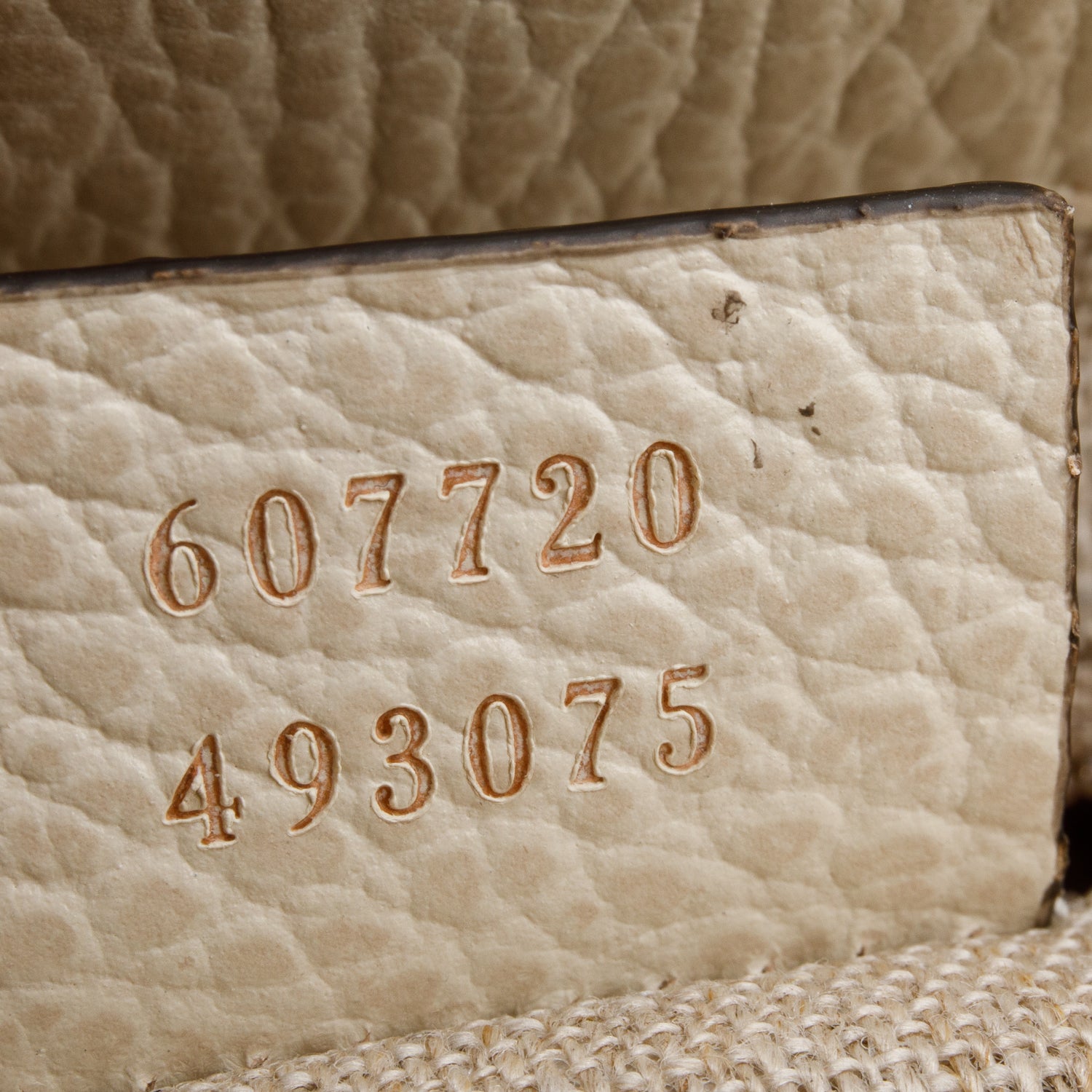 Gucci Cream Grained Calfskin Interlocking G Shoulder Bag
