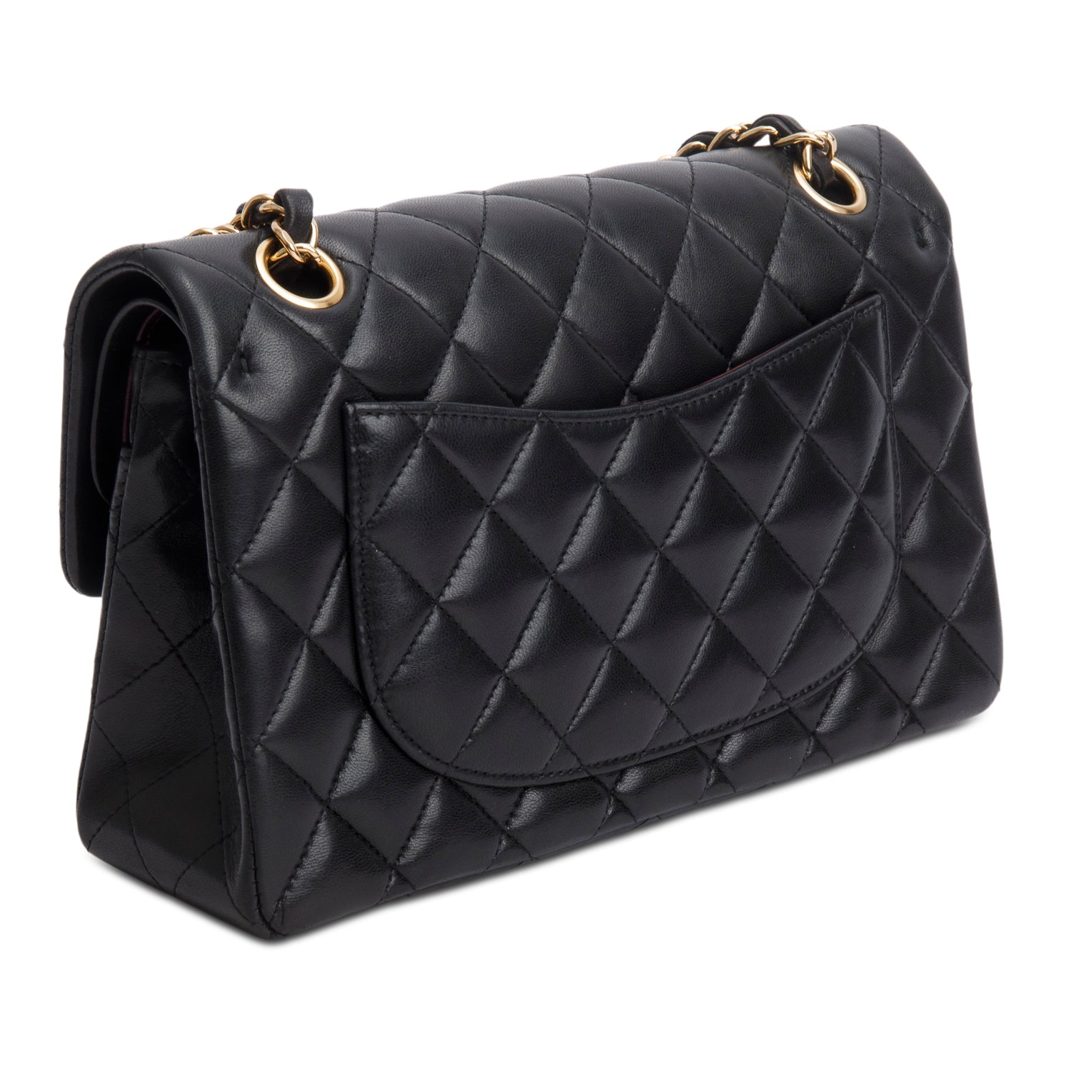 Chanel Black Lambskin Quilted Small Double Flap w/ Box & Authenticity Card