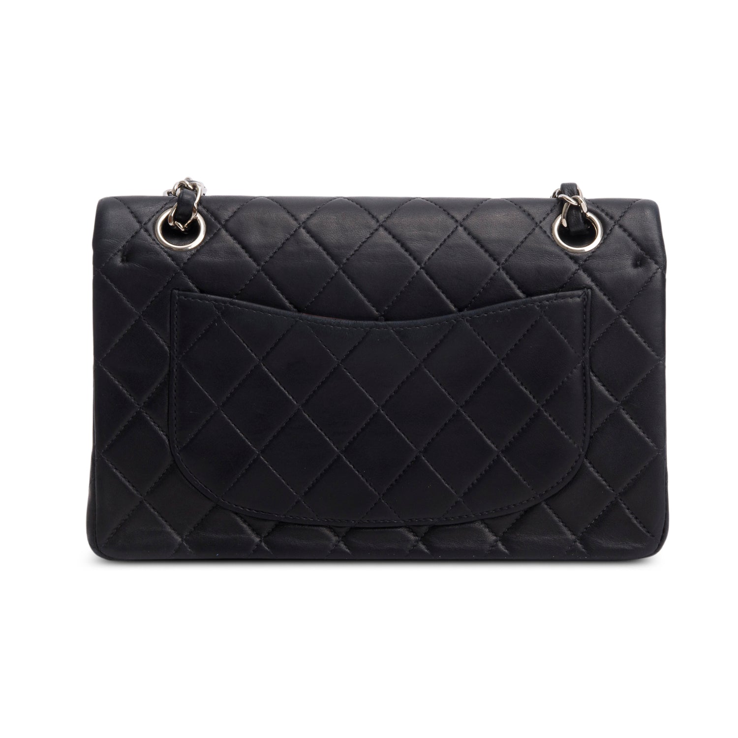Chanel Black Lambskin Quilted Small Double Flap