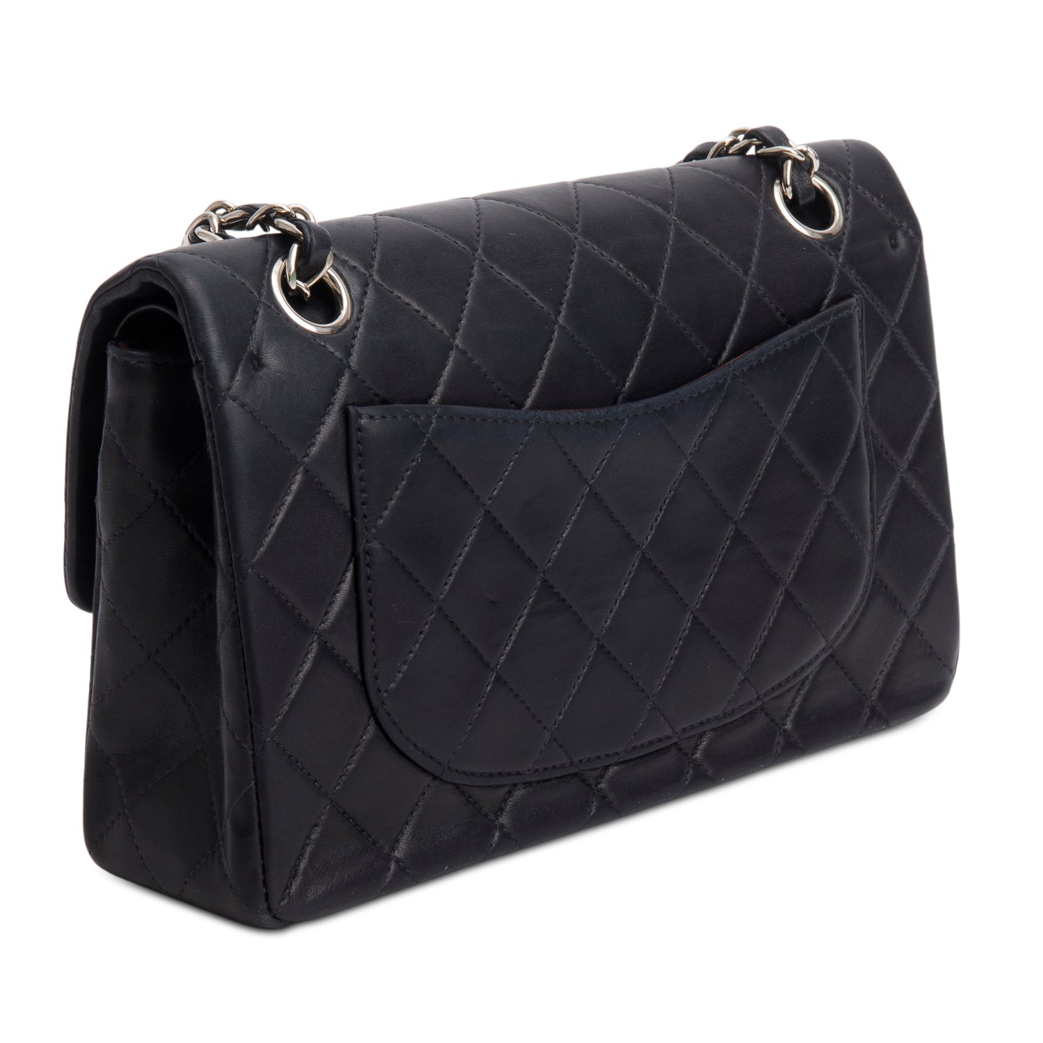 Chanel Black Lambskin Quilted Small Double Flap