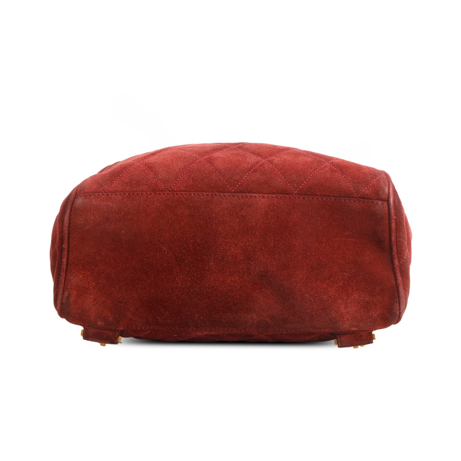 Chanel Burgundy Suede Quilted Backpack