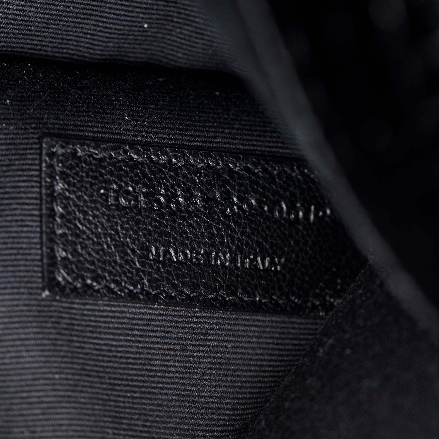 Saint Laurent Black Calfskin Croc Embossed Uptown Monogram Pouch w/ Box