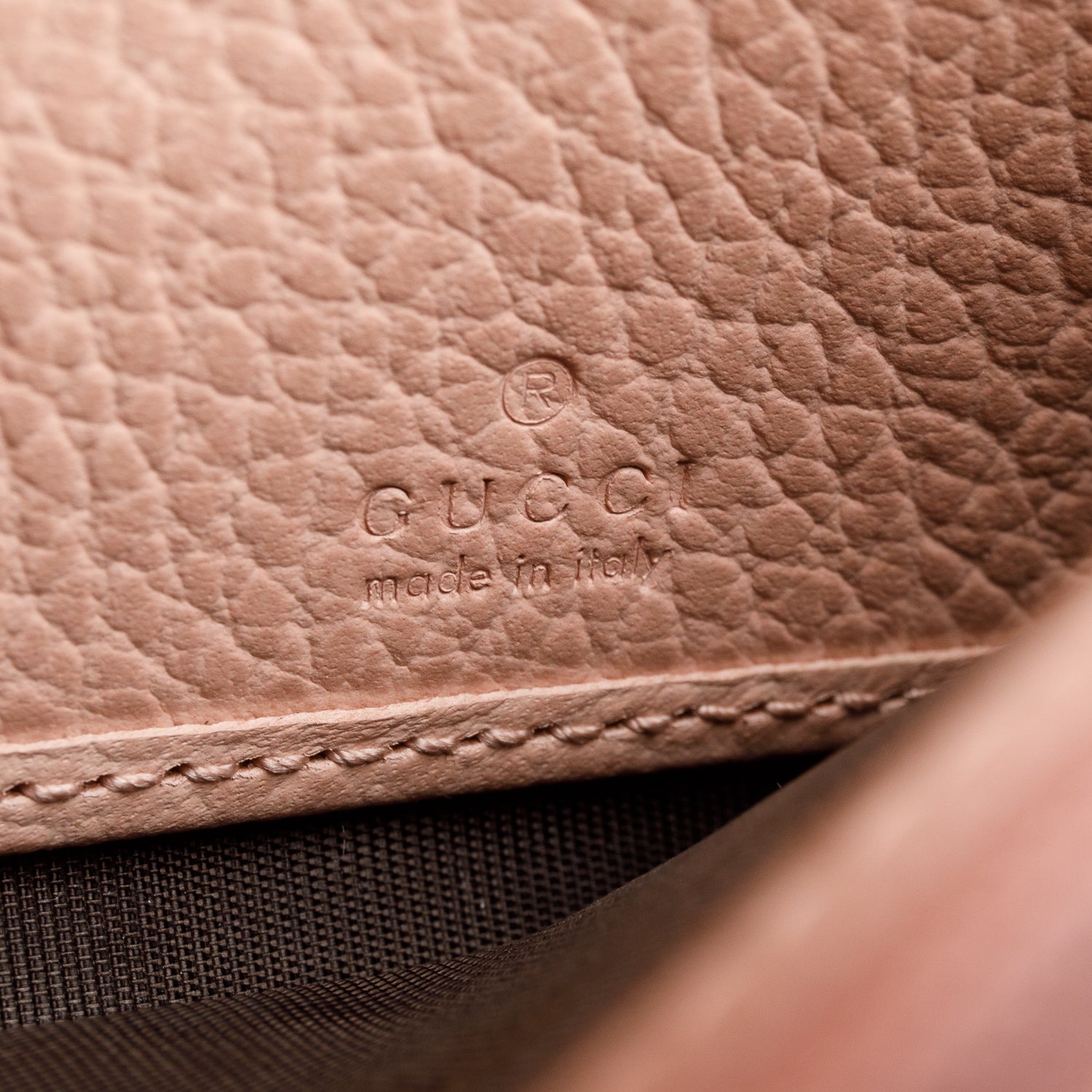 Gucci Pink Dollar Calfskin GG Supreme Monogram Petite GG Marmont Wallet on Chain w/ Box