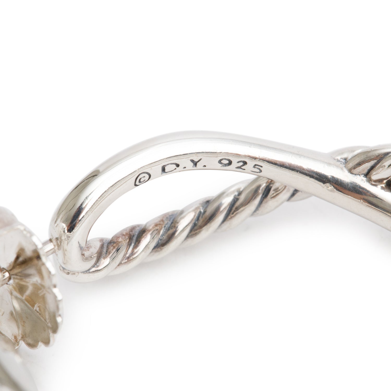 David Yurman Sterling Silver Cable Crossover Hoop Earrings