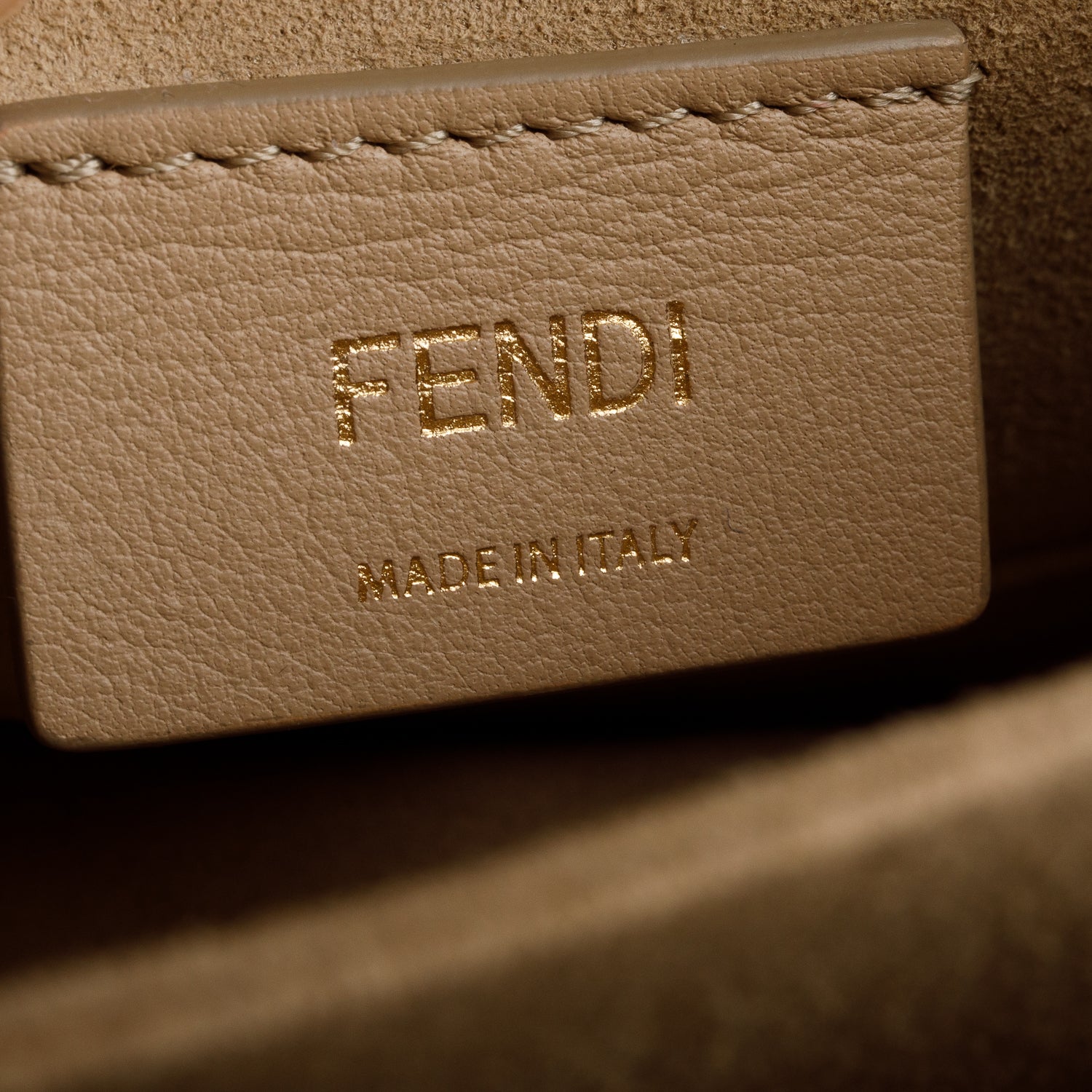 Fendi Vitello Liberty Bi-Color FF 1974 Embossed Small Kan U Shoulder Bag w/ Straps