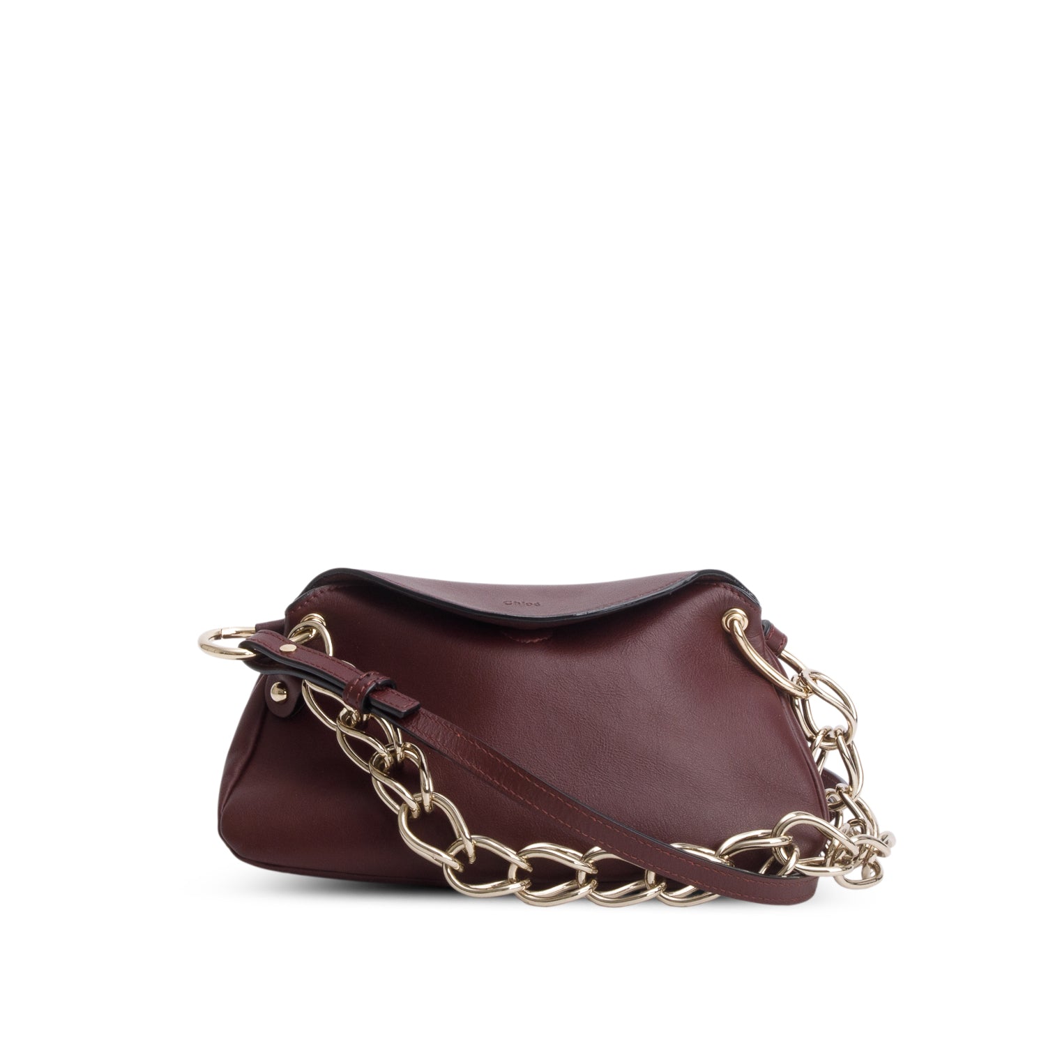 Chloe 2022 Burgundy Calfskin Mini Juana w/ Strap