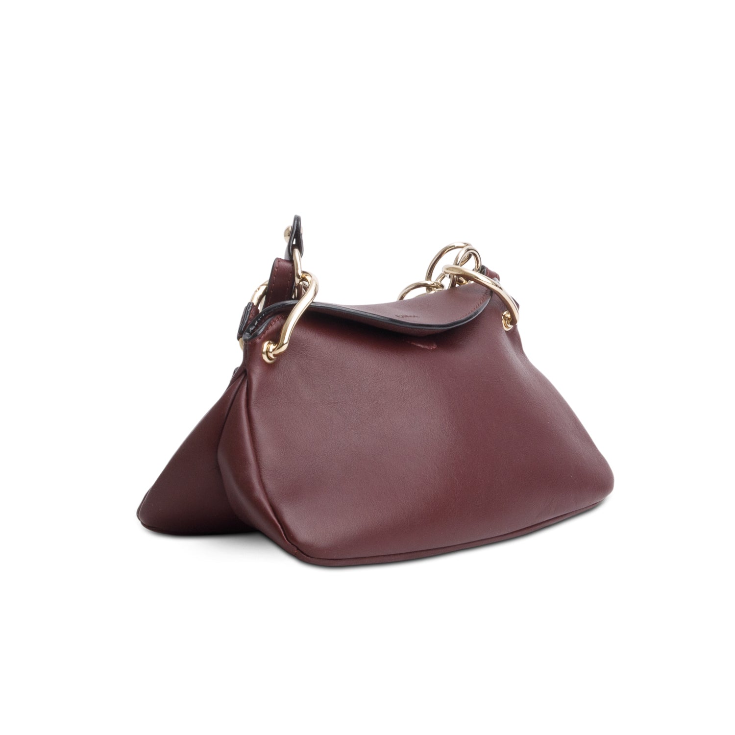 Chloe 2022 Burgundy Calfskin Mini Juana w/ Strap