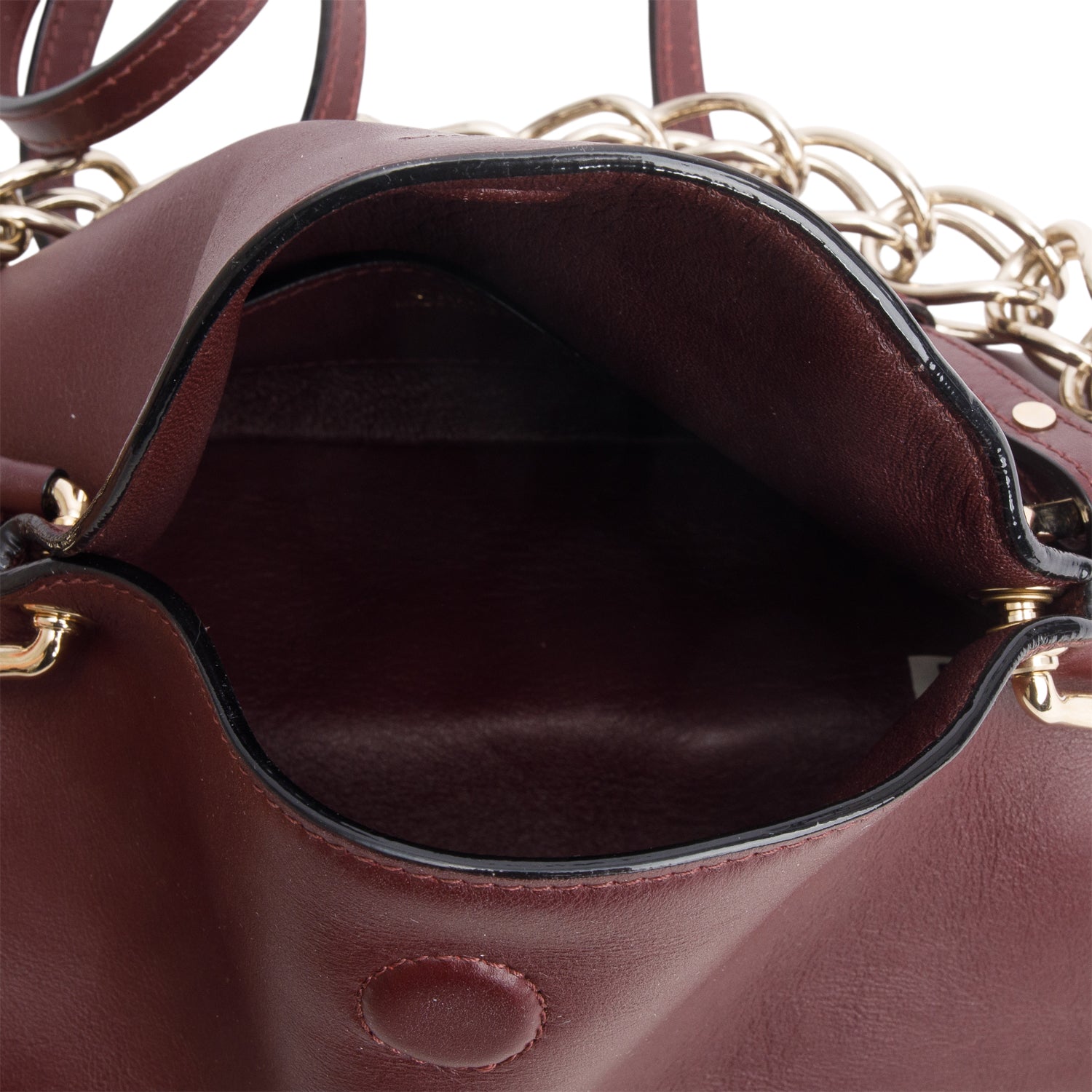 Chloe 2022 Burgundy Calfskin Mini Juana w/ Strap