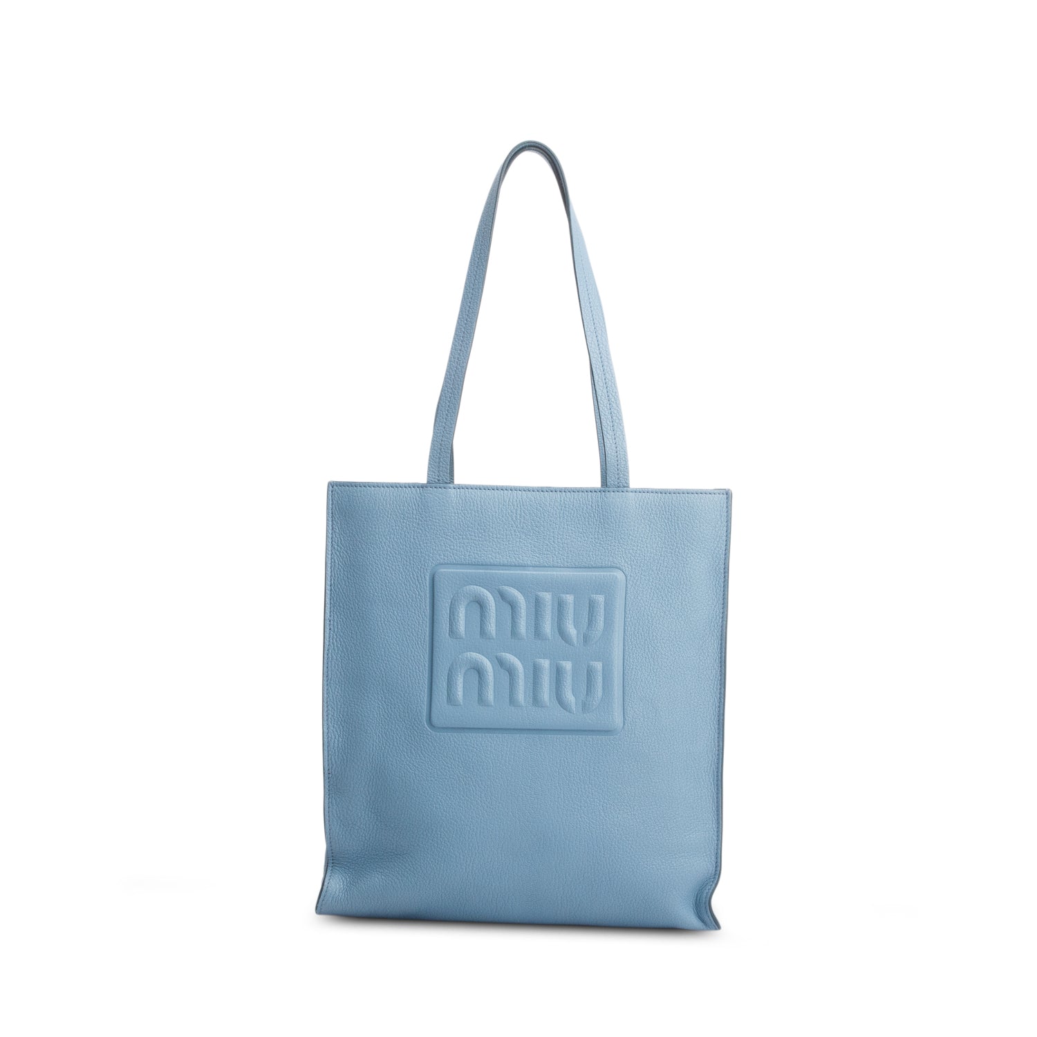Miu Miu Bue Madras Leather Tote w/ Strap