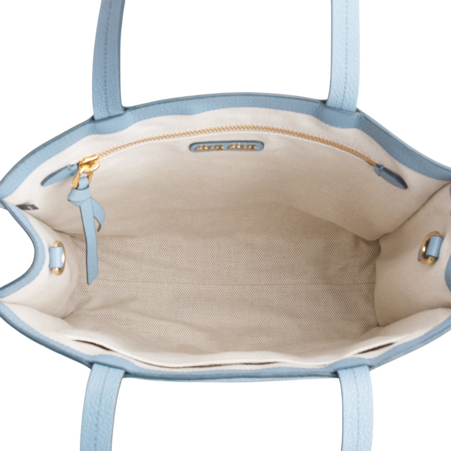Miu Miu Bue Madras Leather Tote w/ Strap