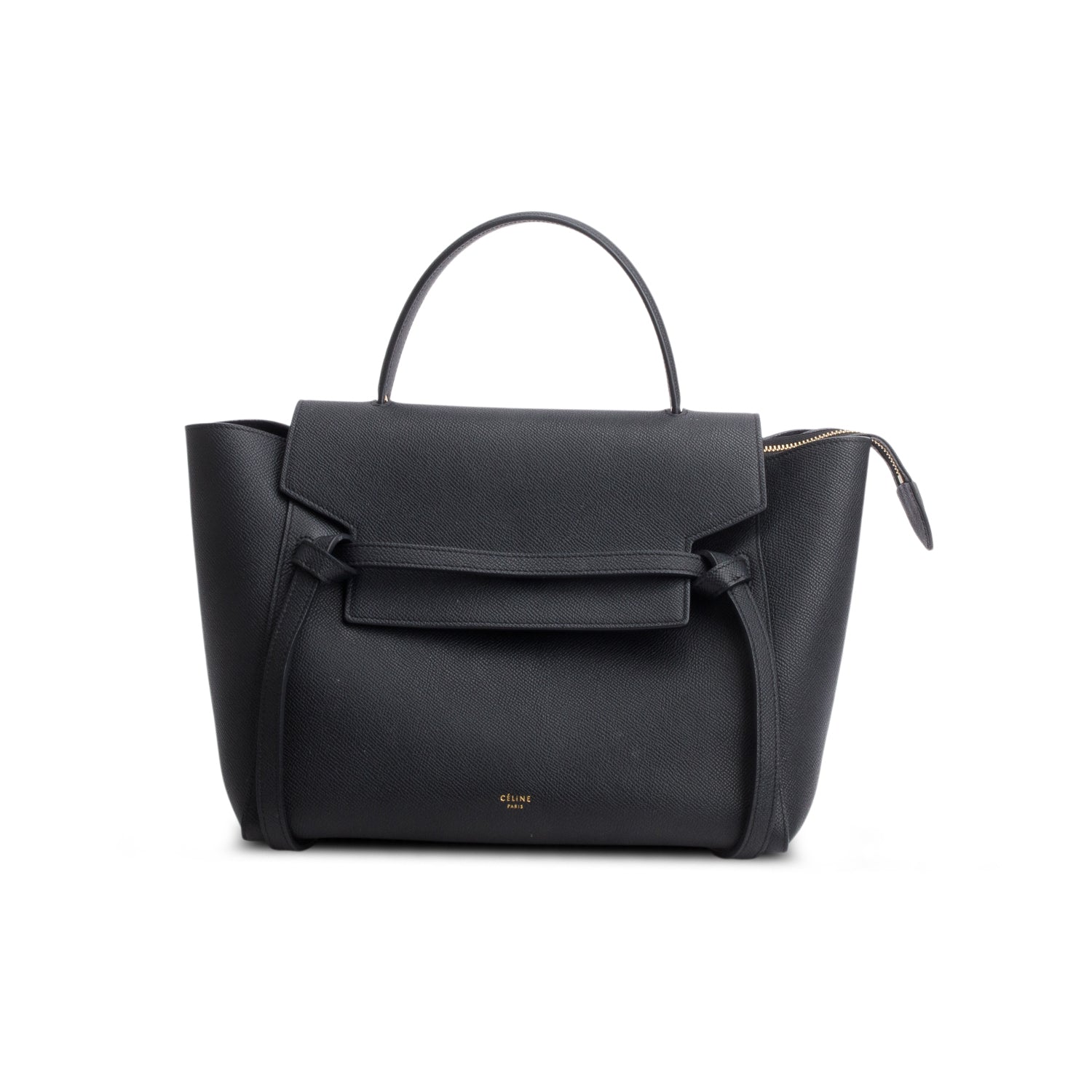 Celine Black Grained Calfskin Mini Belt Bag w/ Strap