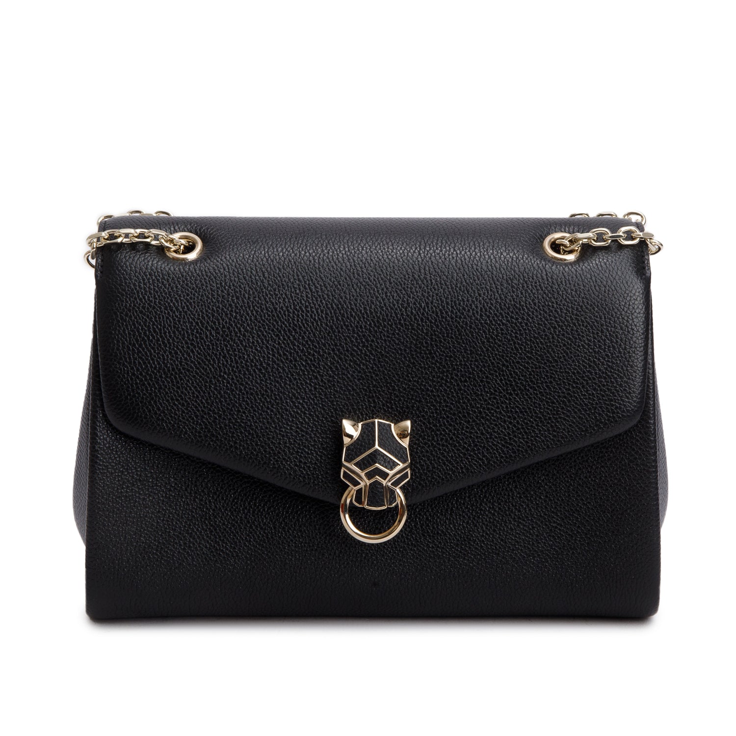 Cartier Black Calfskin Panthere Graphique Small Chain Bag w/ Box