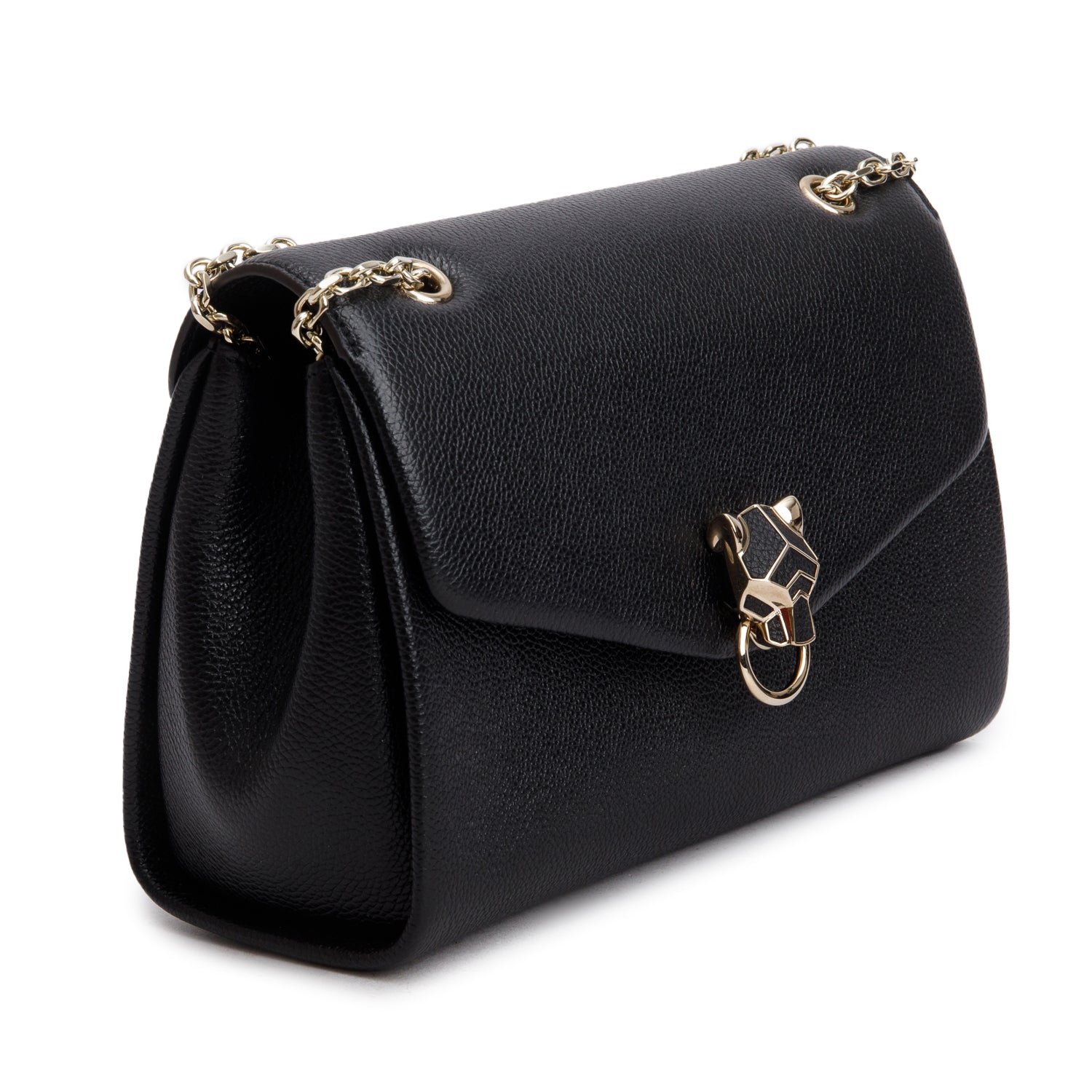 Cartier Black Calfskin Panthere Graphique Small Chain Bag w/ Box