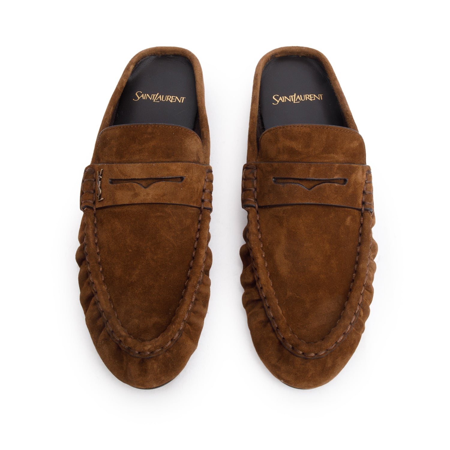 Saint Laurent 2026 Brown Suede Le Loafer Mules, Women's Size 39 w/ Box & Receipt
