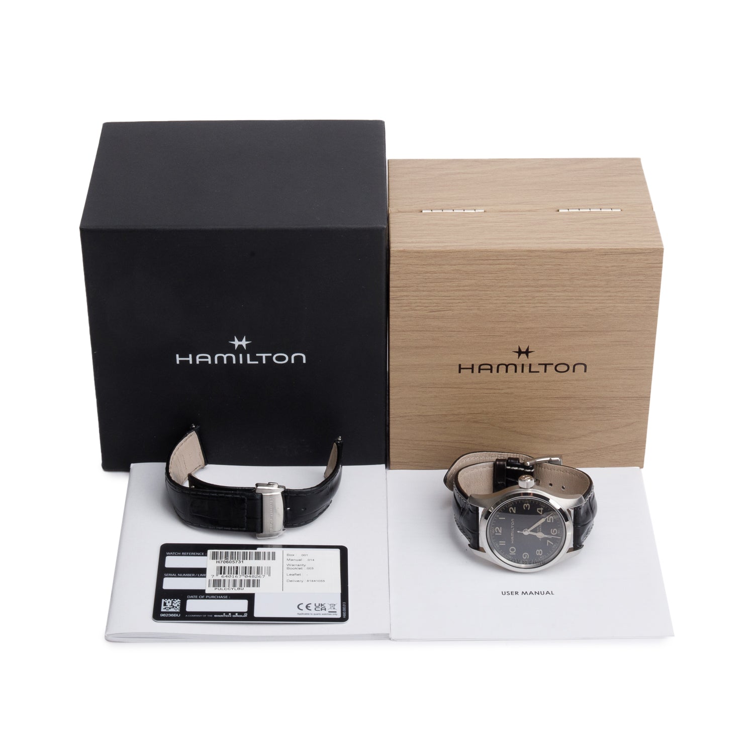 Hamilton Stainless Steel Khak Field Murph 42 MM Automatic Watch Black Dial H706050 w/ Box, Papers & Extra Strap