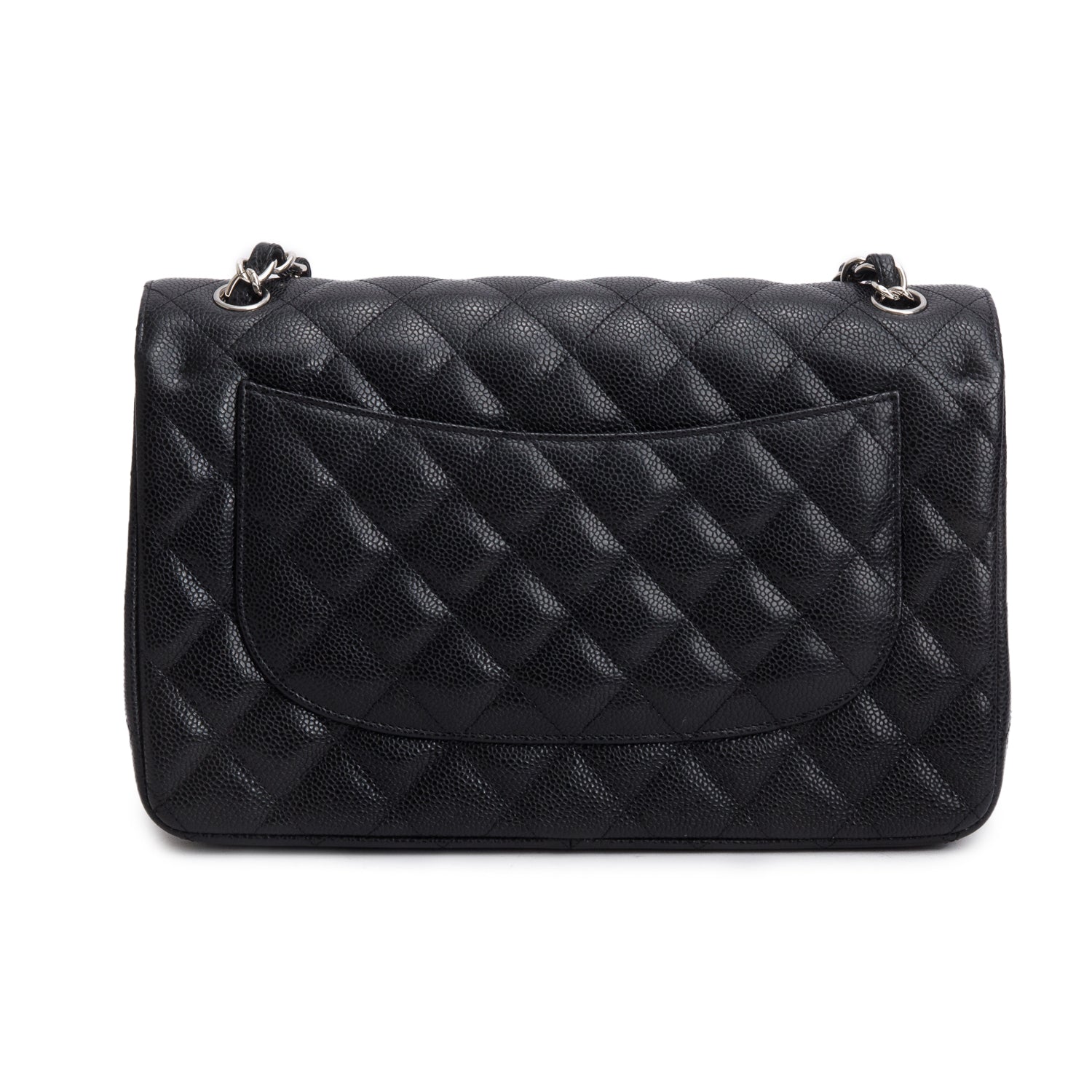 Chanel Black Caviar Jumbo Classic Double Flap Bag w/ Box, Authenticity Card & Receipt