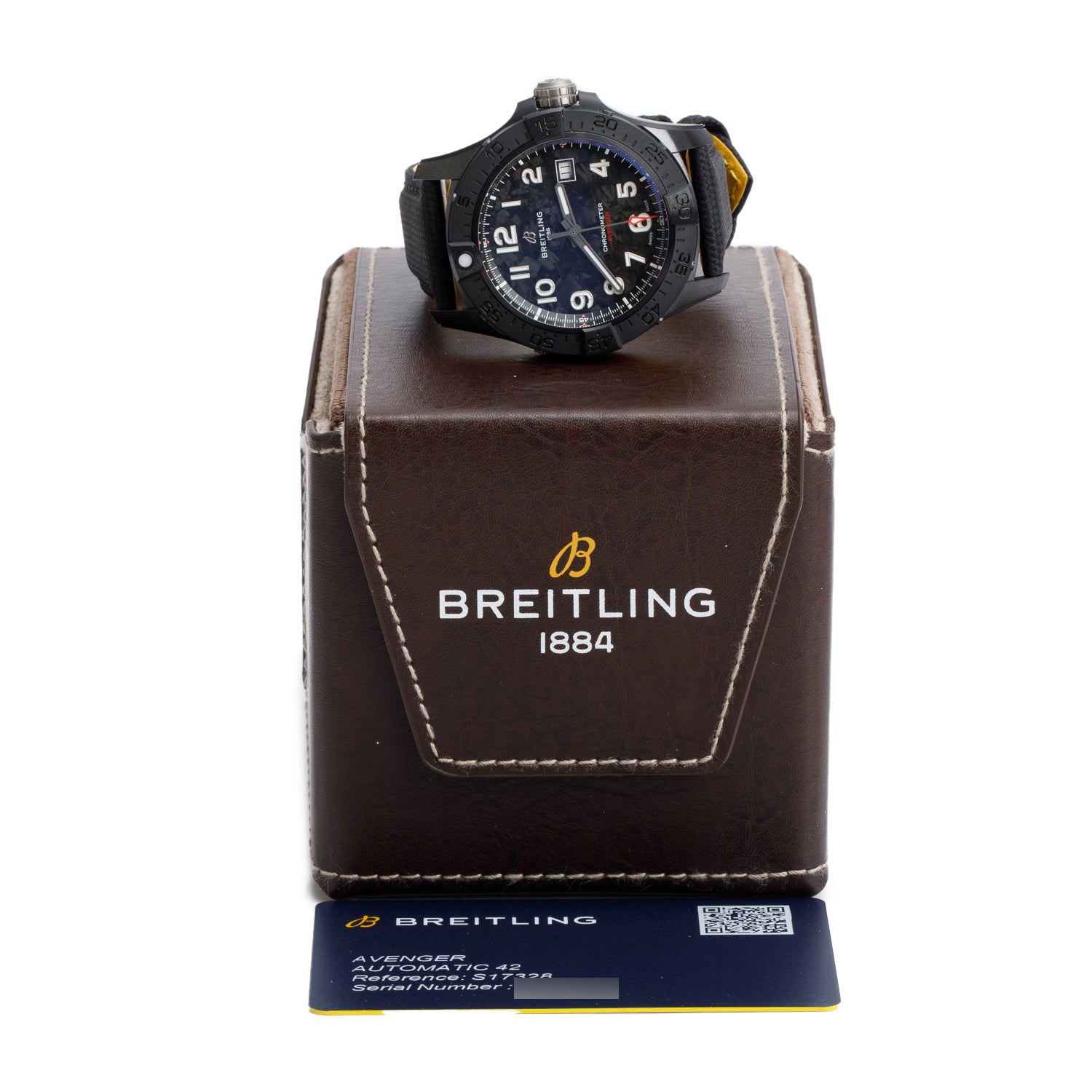 Breitling Black Ceramic Avenger Night Mission 42 MM Automatic Watch Black Dial S17328 w/ Box & Papers