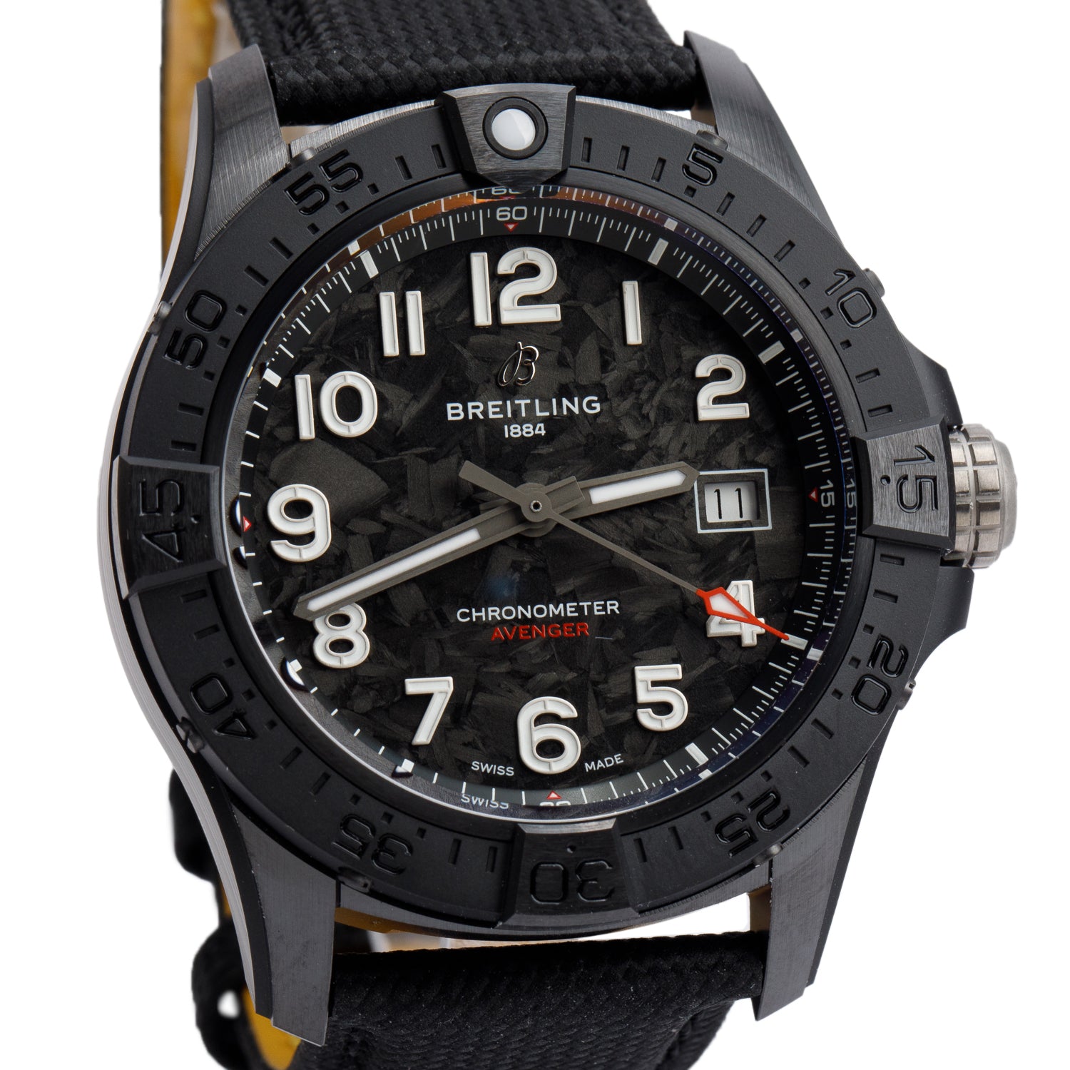 Breitling Black Ceramic Avenger Night Mission 42 MM Automatic Watch Black Dial S17328 w/ Box & Papers