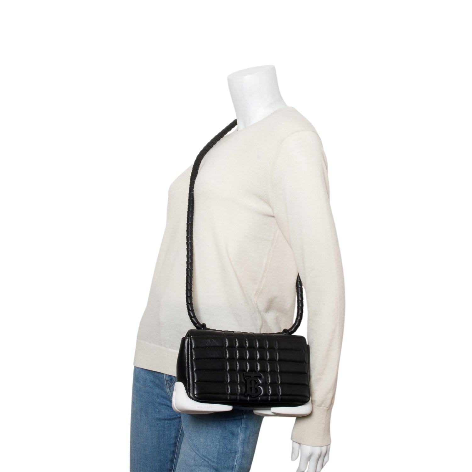 Burberry Black Quilted Calfskin Lola Hoof Shoulder Bag