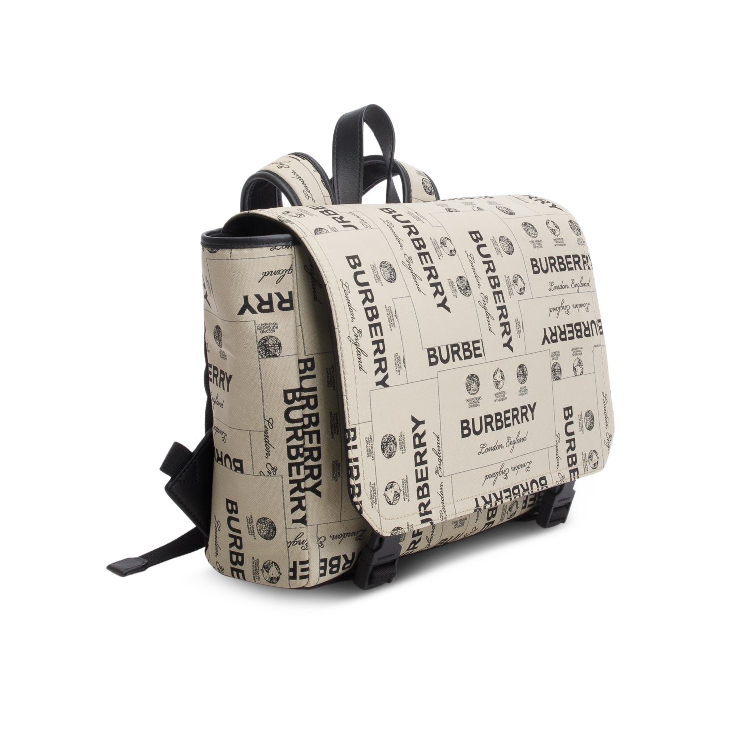 Burberry Beige Nylon Logo Print Backpack
