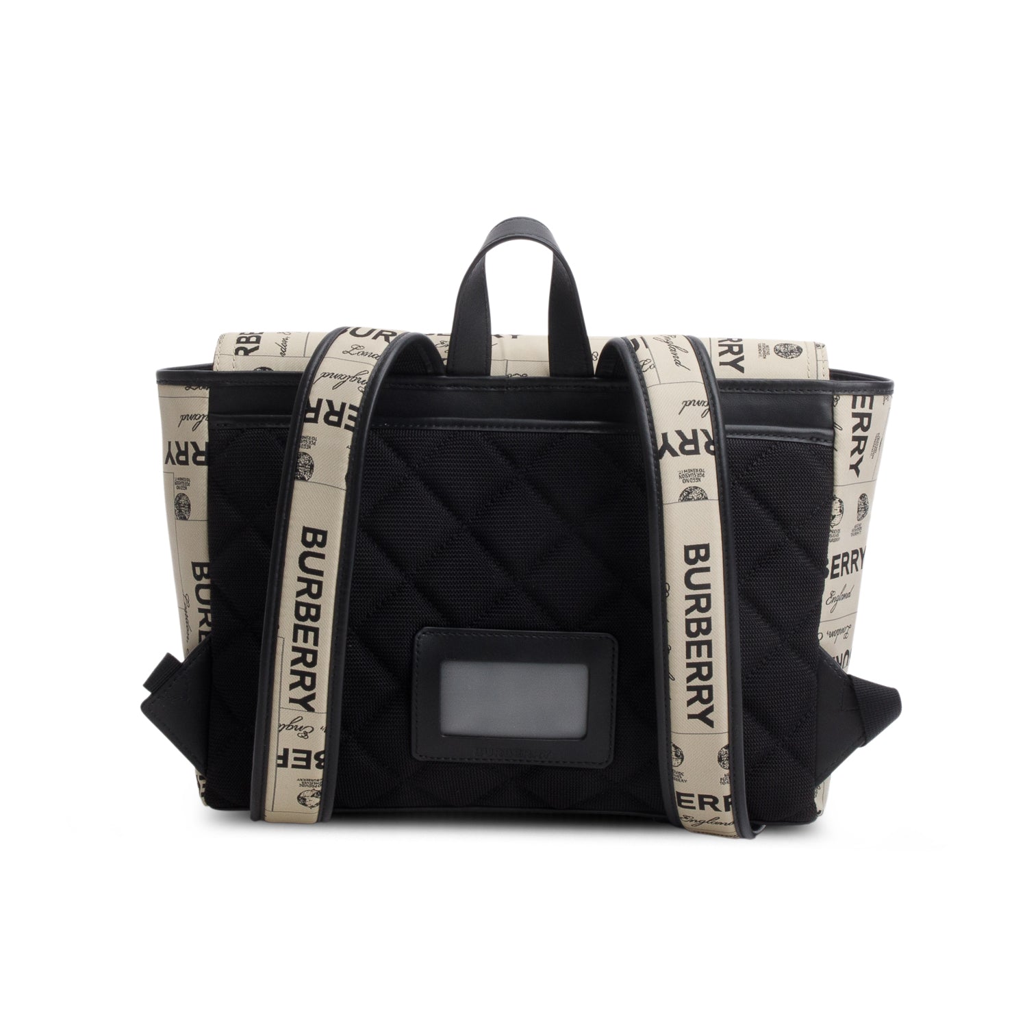Burberry Beige Nylon Logo Print Backpack