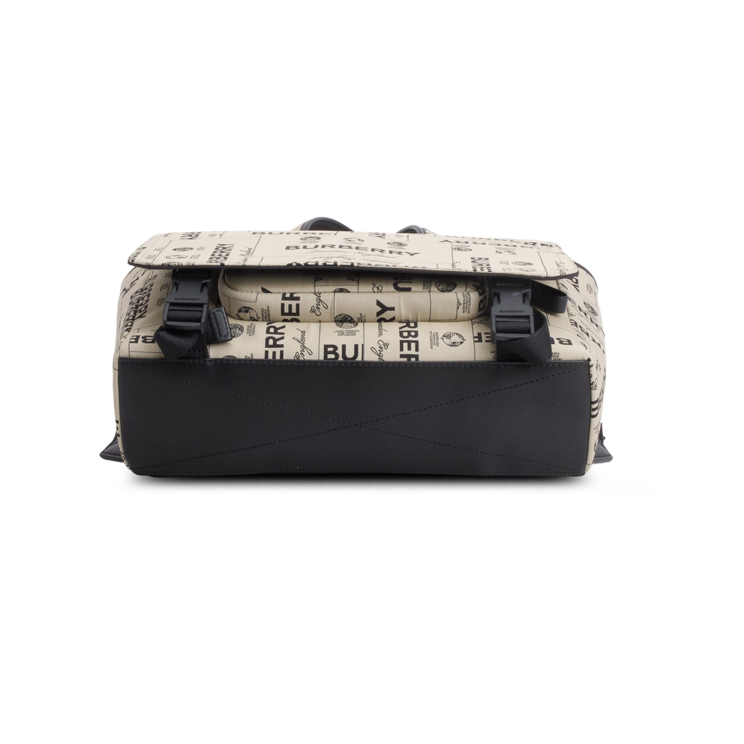 Burberry Beige Nylon Logo Print Backpack