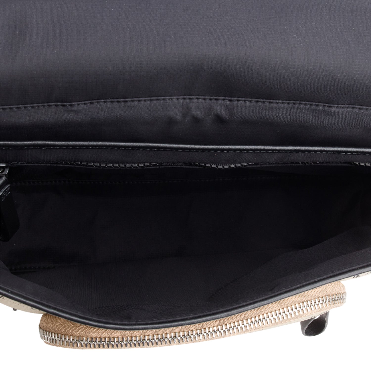 Burberry Beige Nylon Logo Print Backpack