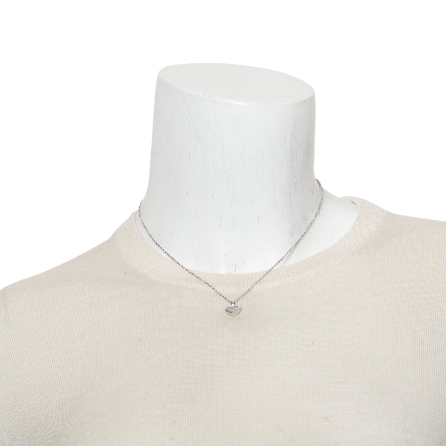 Chopard 18k White Gold Happy Diamond Icons Heart Pendant Necklace w/ Box & Papers