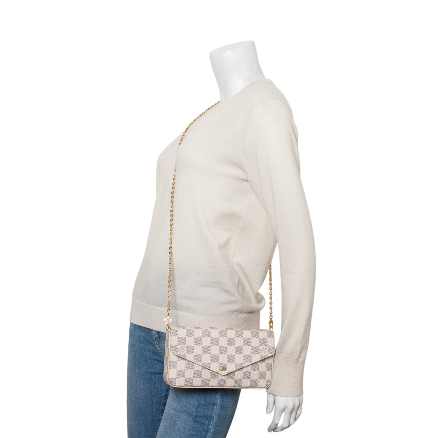 Louis Vuitton 2025 Damier Azur Felicie Pochette w/ Box & Receipt