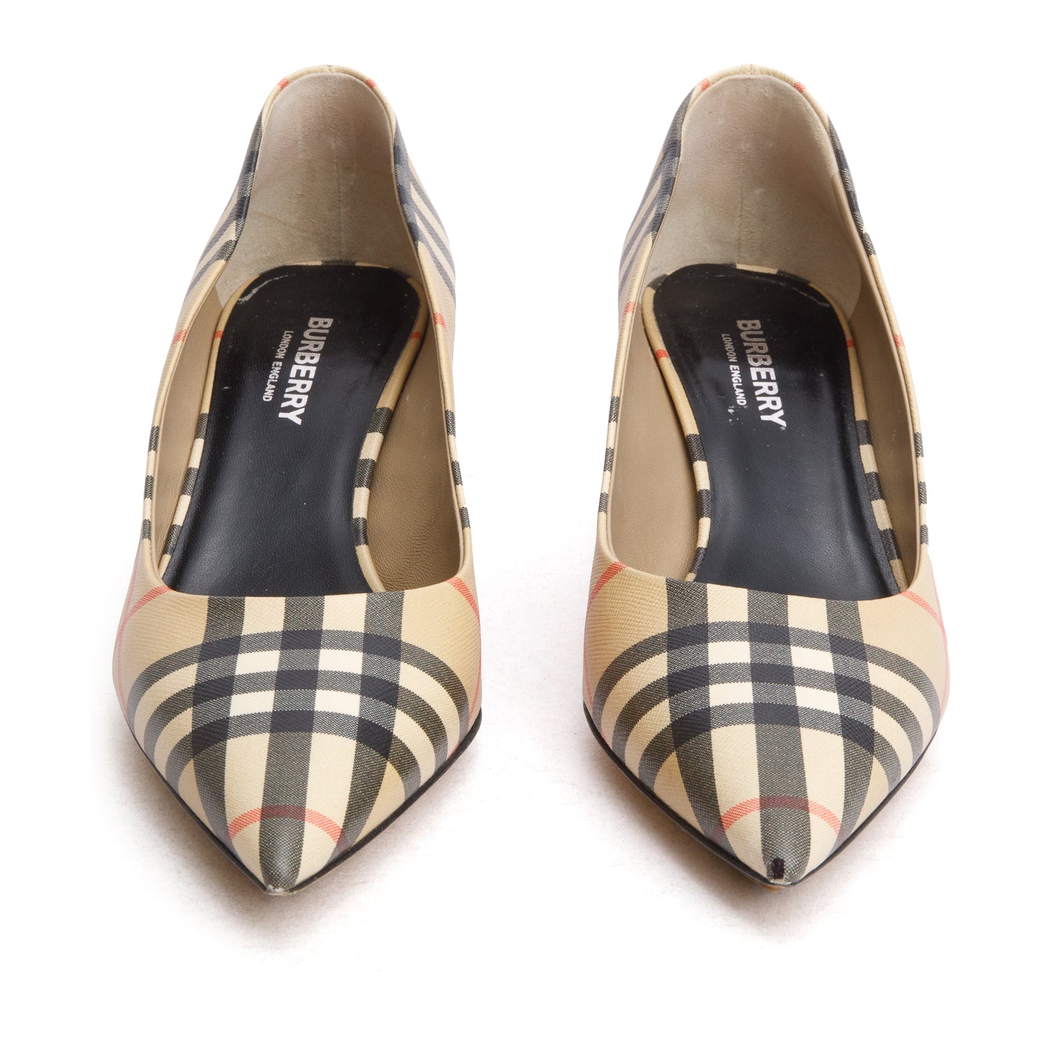 Burberry Beige Archive Check Aubri 55 Pumps, Women's Size 37