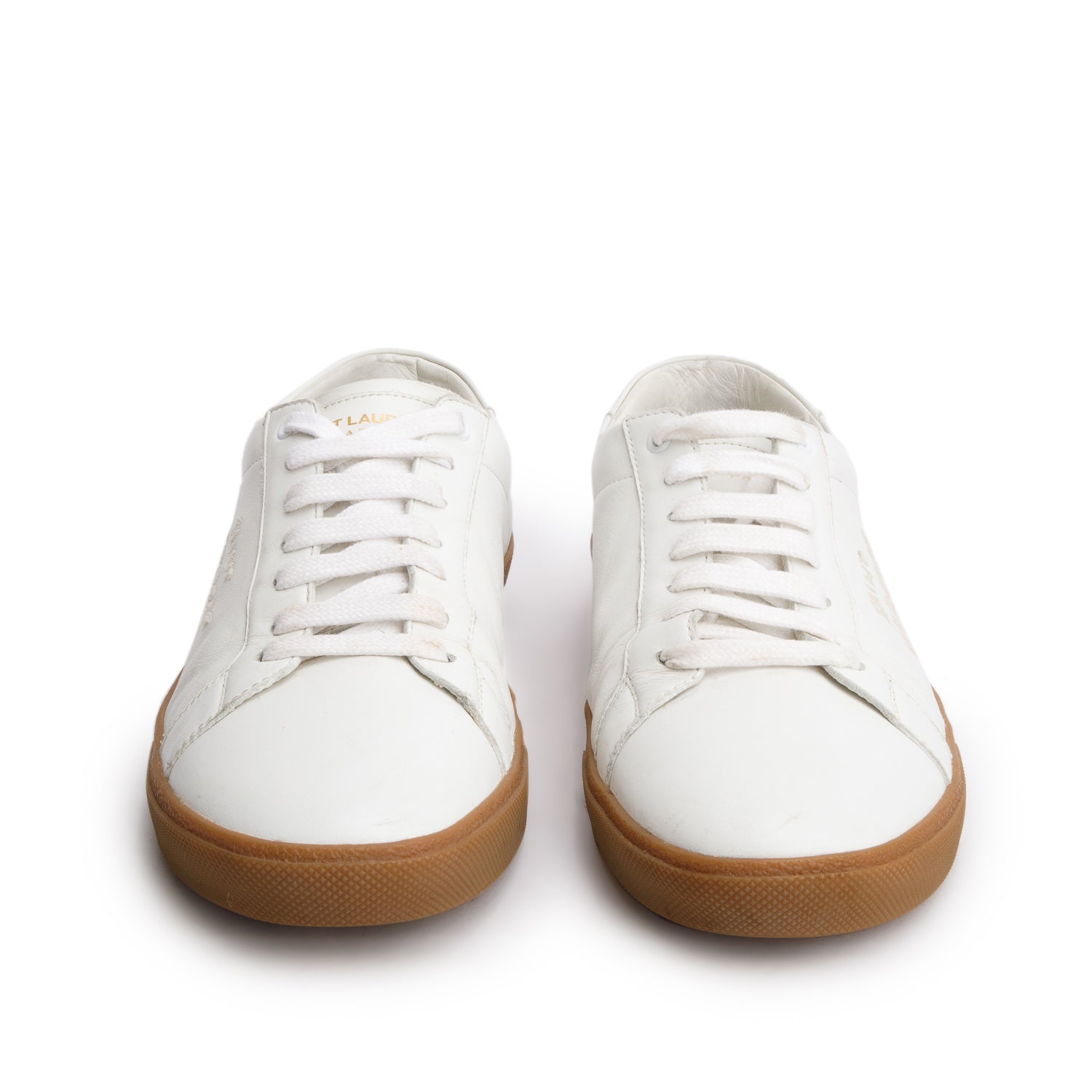 Saint Laurent White Leather Court Classic SL/06 Logo Embroidered Sneakers, Men's Size 42 w/ Box