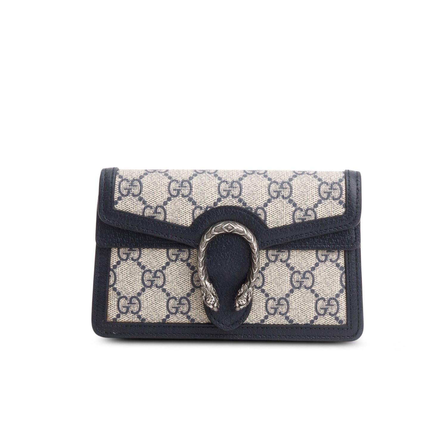 Gucci Navy GG Supreme Monogram Textured Dollar Calfskin Super Mini Dionysus